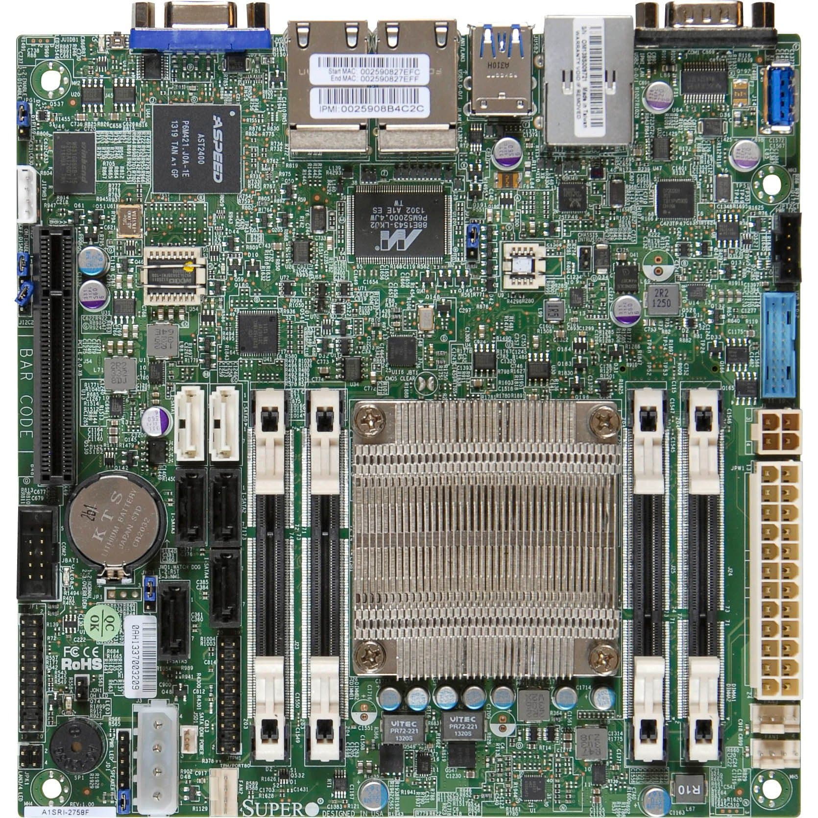 Supermicro Atom C2758 UP TO 64GB DDR3 PCIE SATA USB Mini ITX DDR3 1333 NA Motherboards MBD-A1SRI-2758F-O