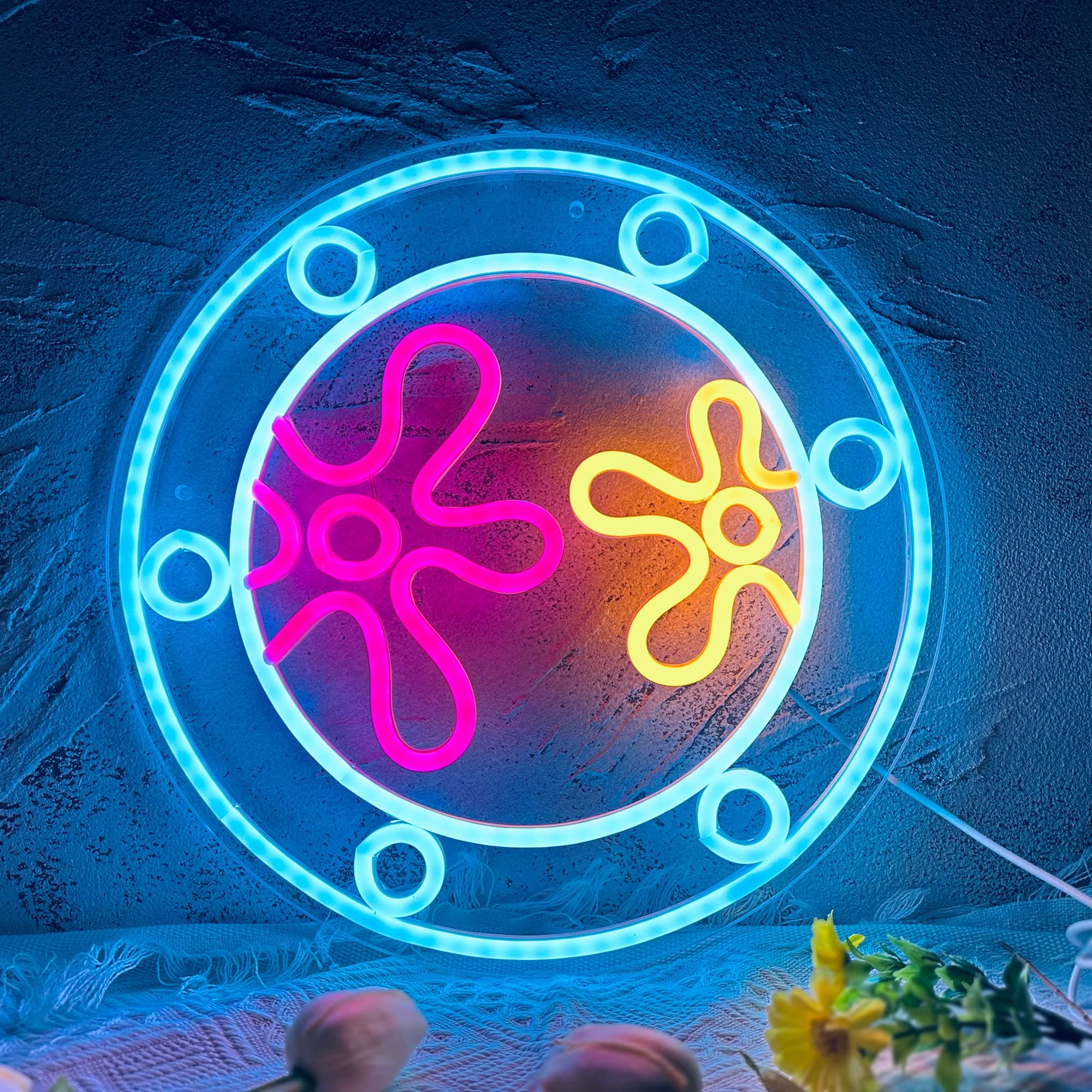 manimo Ocean World Porthole Neon Lights, LED Under Sea Porthole Neon Signs for Wall Decor,USB Night Light for Game Room Bedroom Birthday Wedding Party Gifts(13.3 * 13.3in)