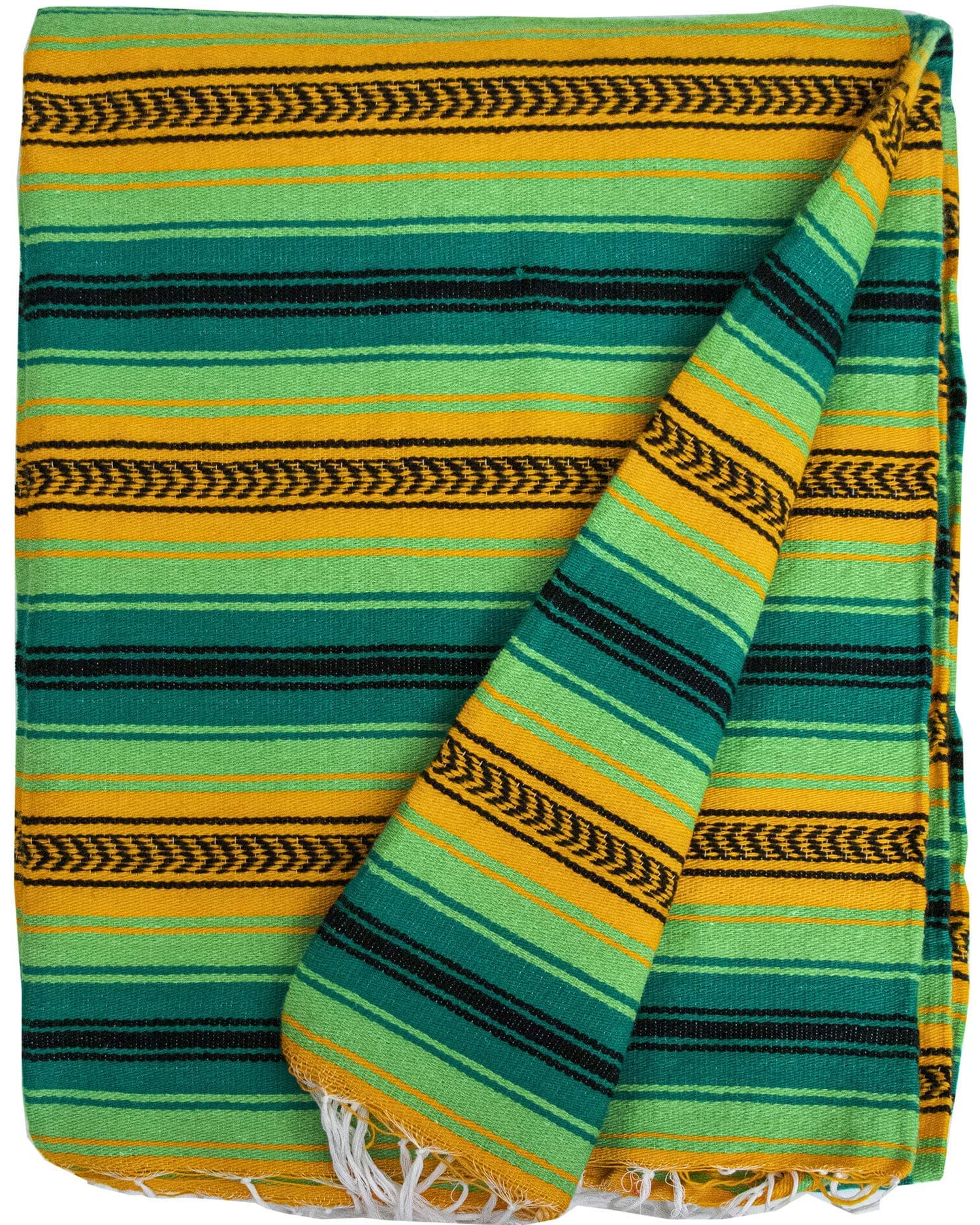 Premium Large Heavyweight Mexican Falsa Blanket, Serape Stripe Yoga Blanket, Beach Blanket Available in 3 Sizes! (Sarape, 1)
