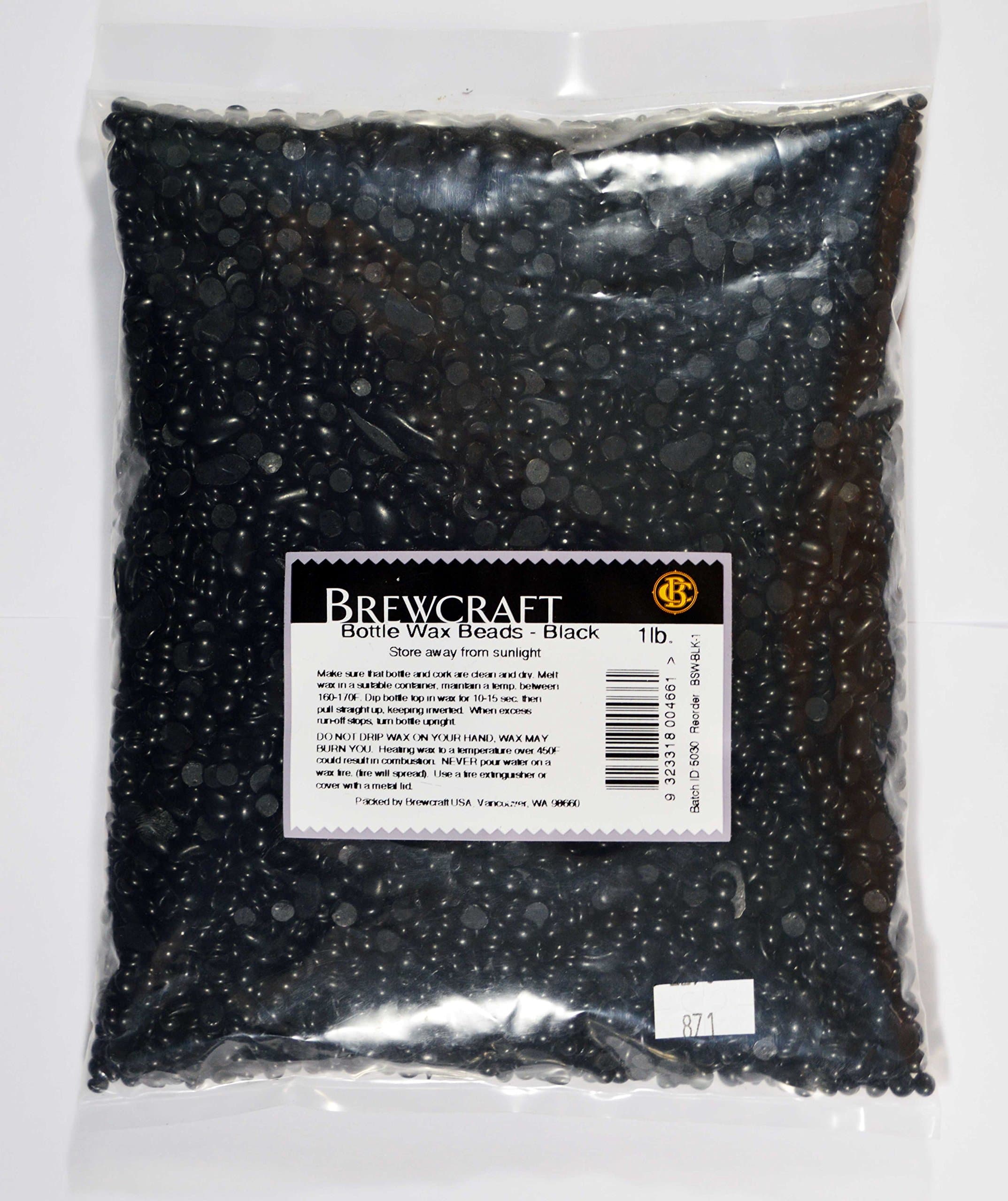 Brewcraft Brand - Bottle Sealing Wax Beads – BLACK - 1 Pound