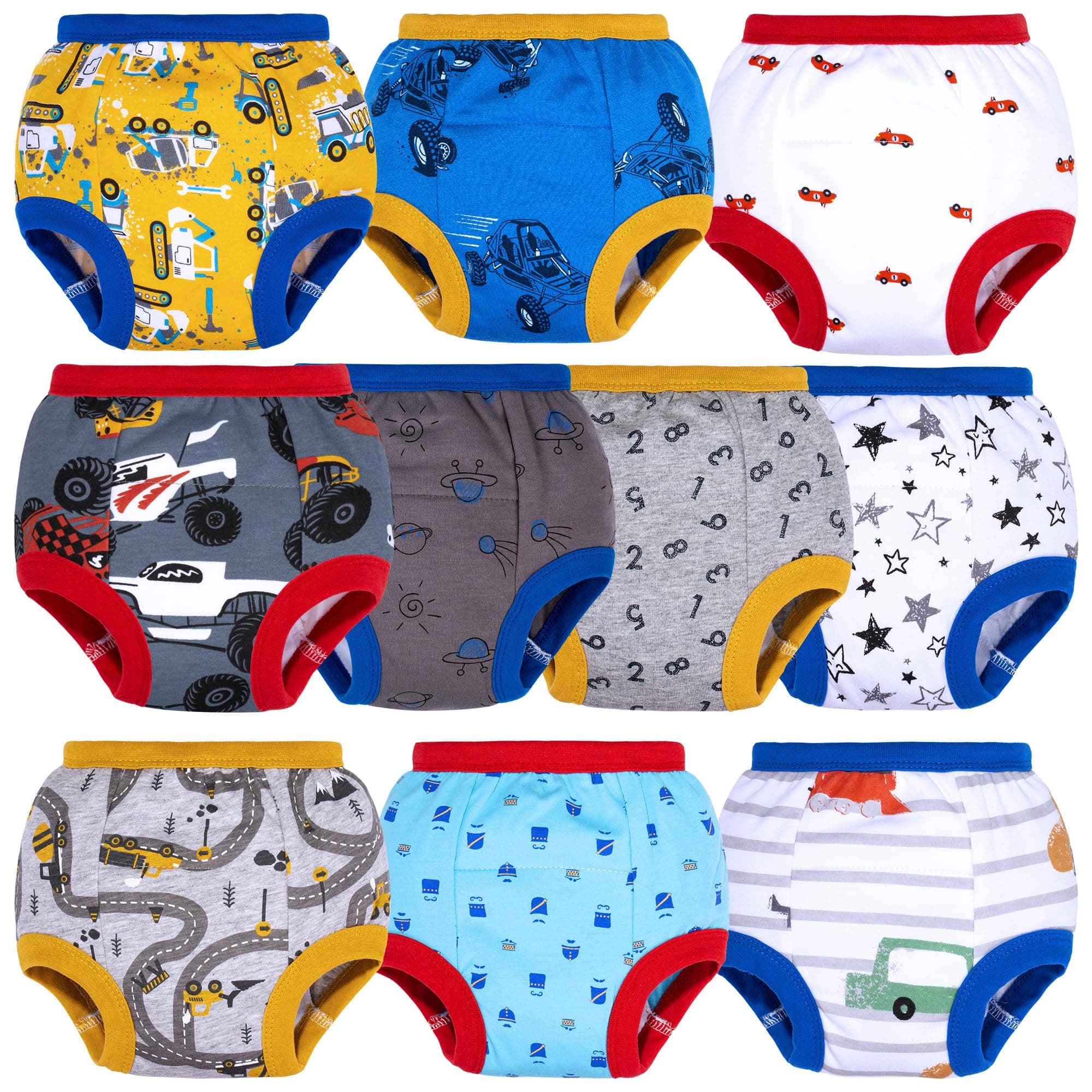 Potty Training Underwear, 100% Cotton Absorbent Unisex Toddler Pee Pants for Boys Girls
