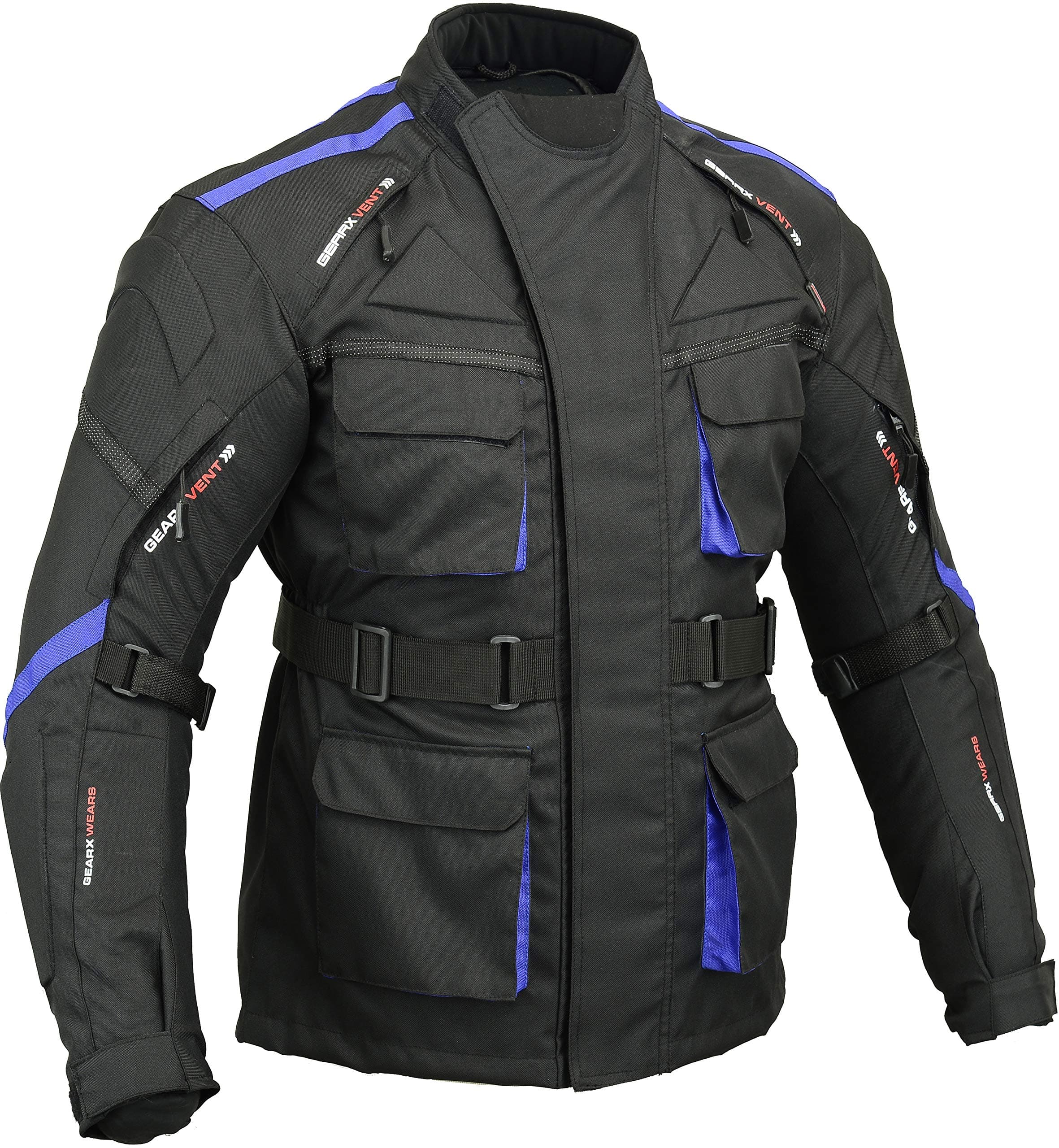 GearX Surfer Motorbike Jacket Waterproof Padded Back & Elbow