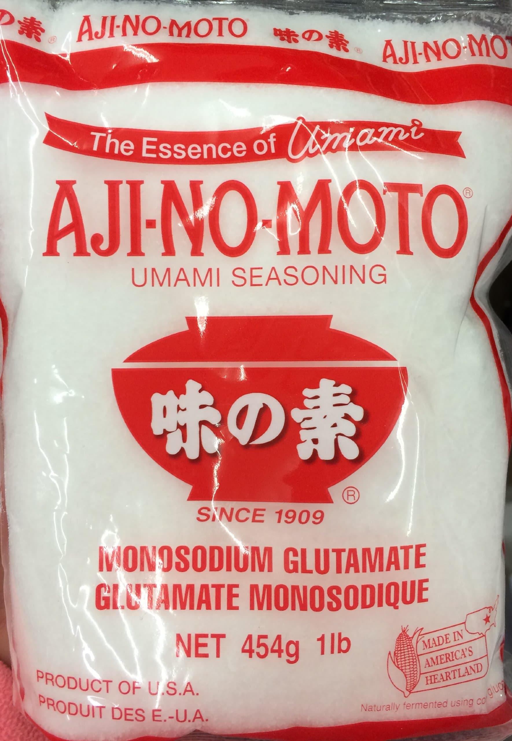 16oz Ajinomoto Umami Seasoning, MSG Monosodium Glutamate, Made in USA, Naturally Delicious (One Bag per order)
