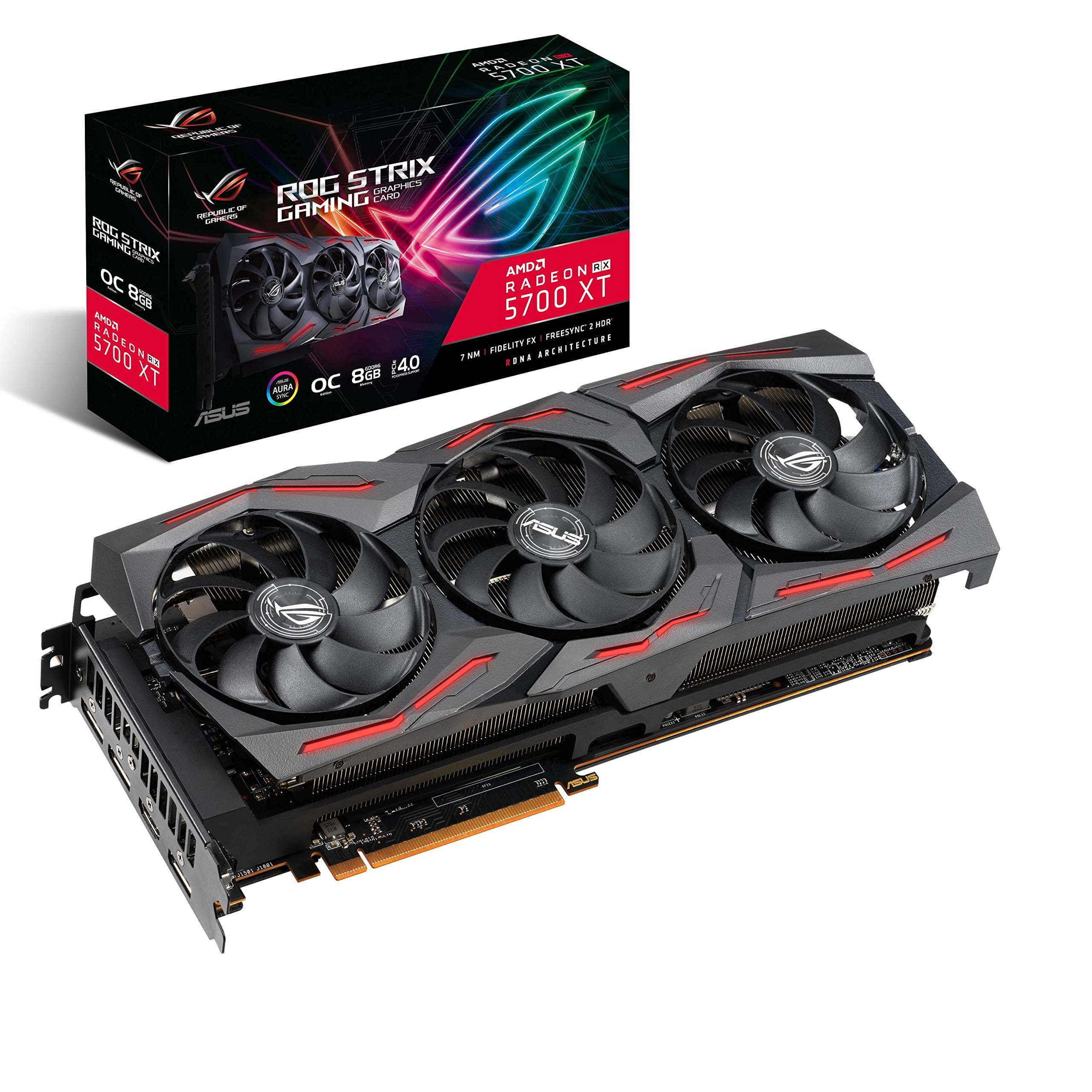 ASUS ROG Strix Radeon RX 5700 XT OC Edition 8 GB GDDR6 Gaming Graphics Card Including a Reinforced Frame (ROG-STRIX-RX5700XT-O8G-GAMING)