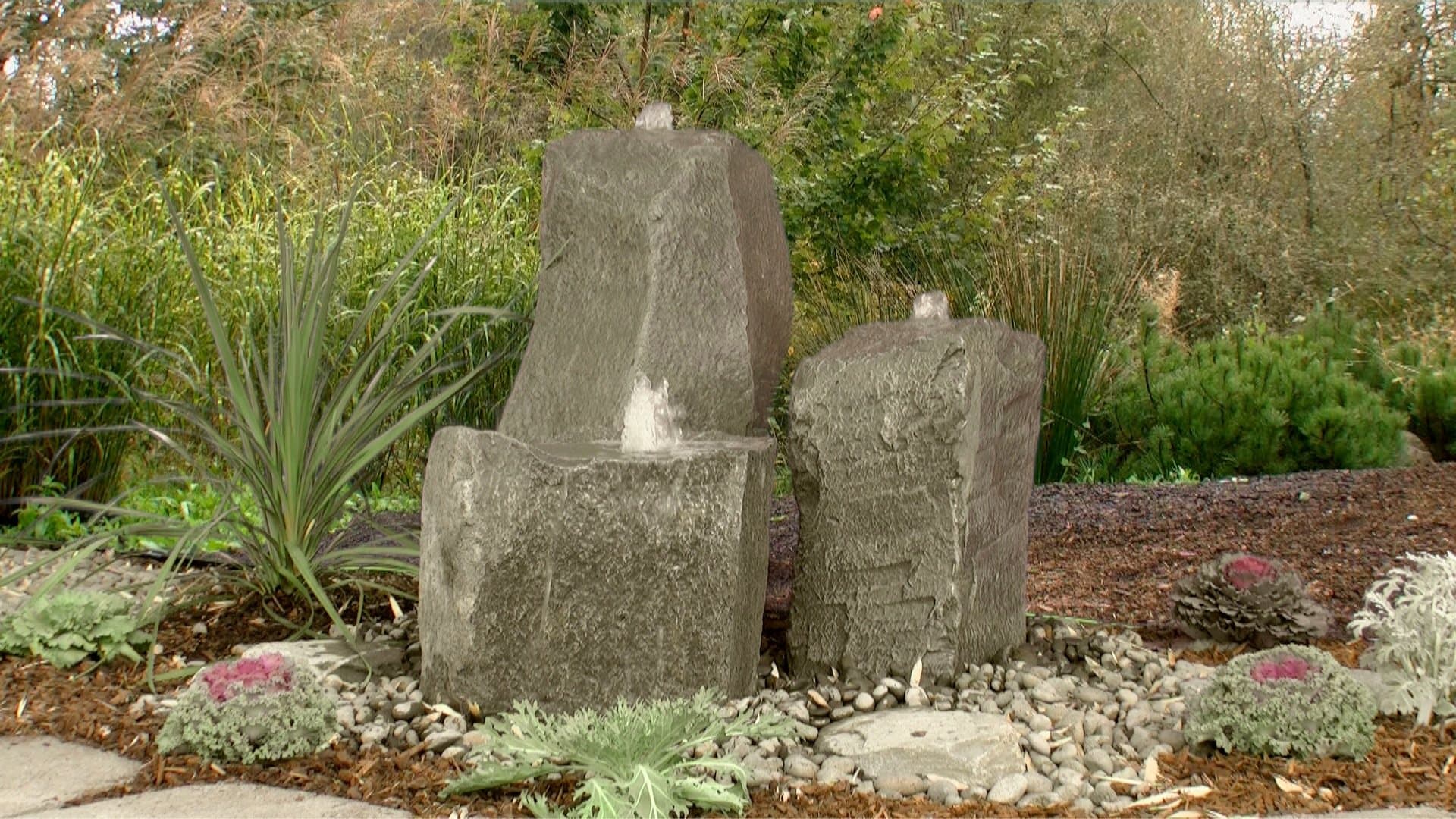 Twisting Cascade Basin Triple Bubbler