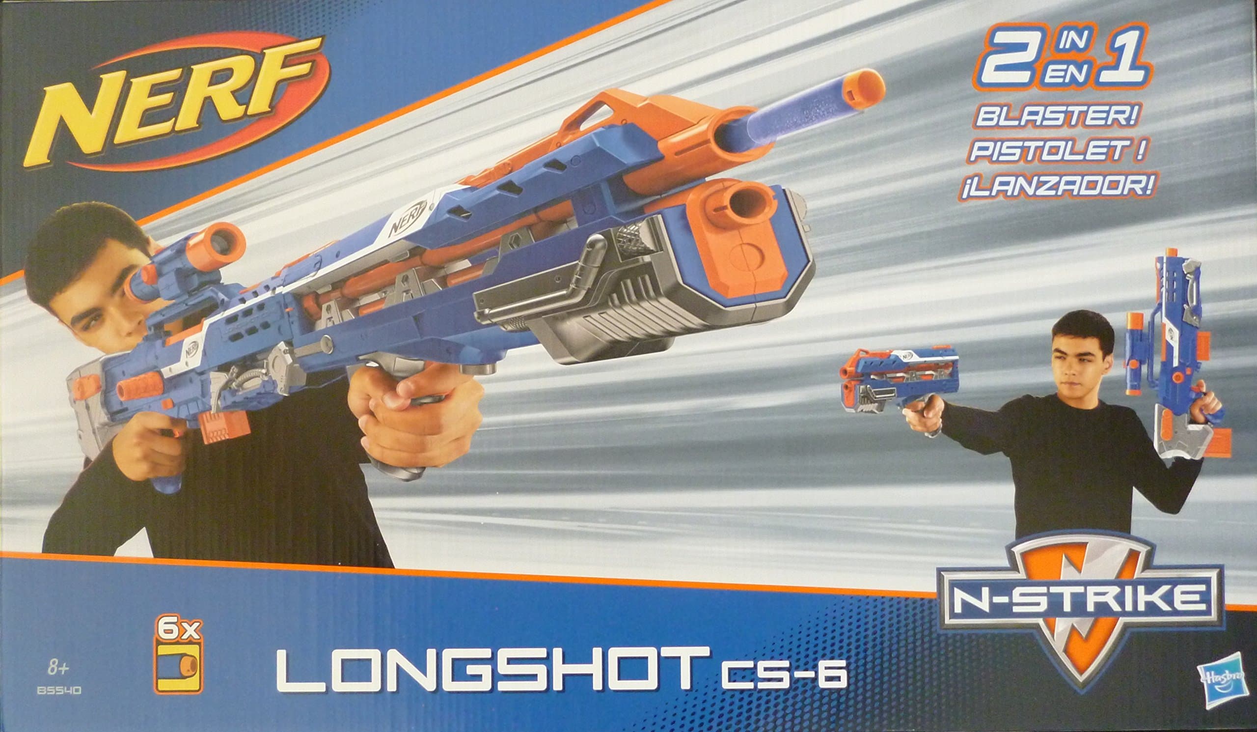 nerf n-strike cs-6 longest longshot- Multi color