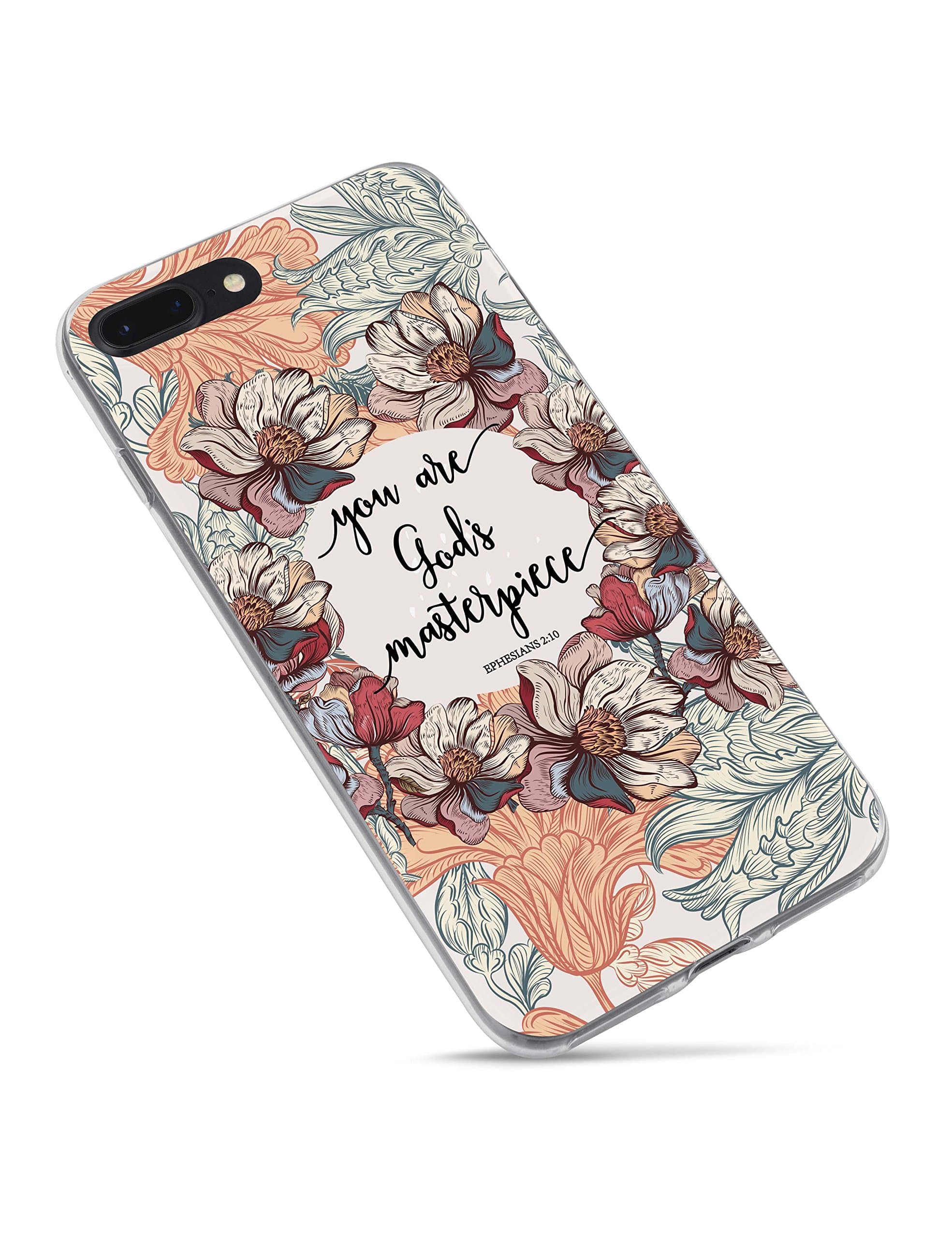 iPhone 7 Case Christian Quotes,iPhone 8 Case,Christian Bible Verses Inspirational Cover Soft TPU Silicone Protective Cases for iPhone 7/8 Plus (You are God's Masterpiece)