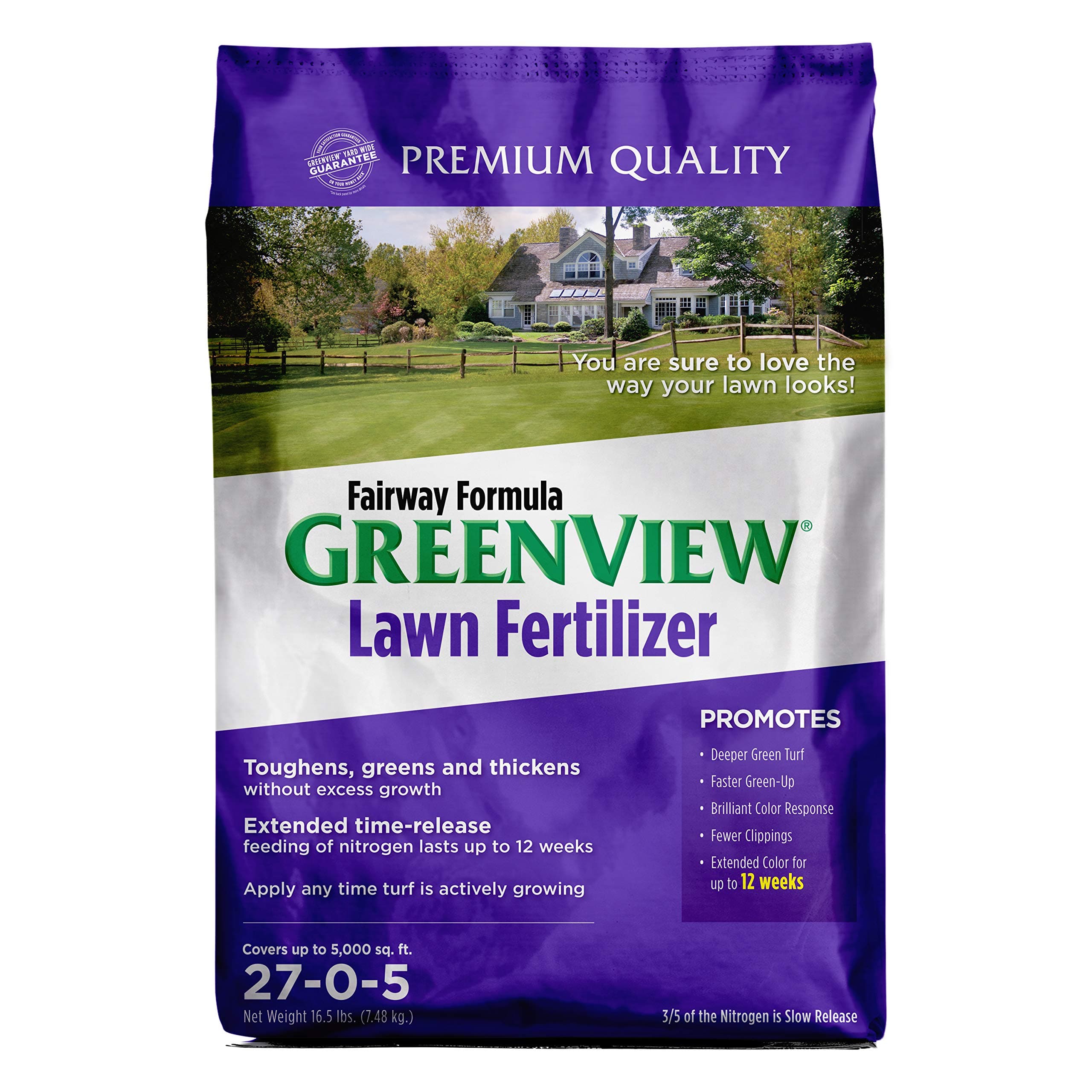 GreenView Fairway Formula Lawn Fertilizer - 16.5 lb bag, Covers 5,000 Sq. Ft.