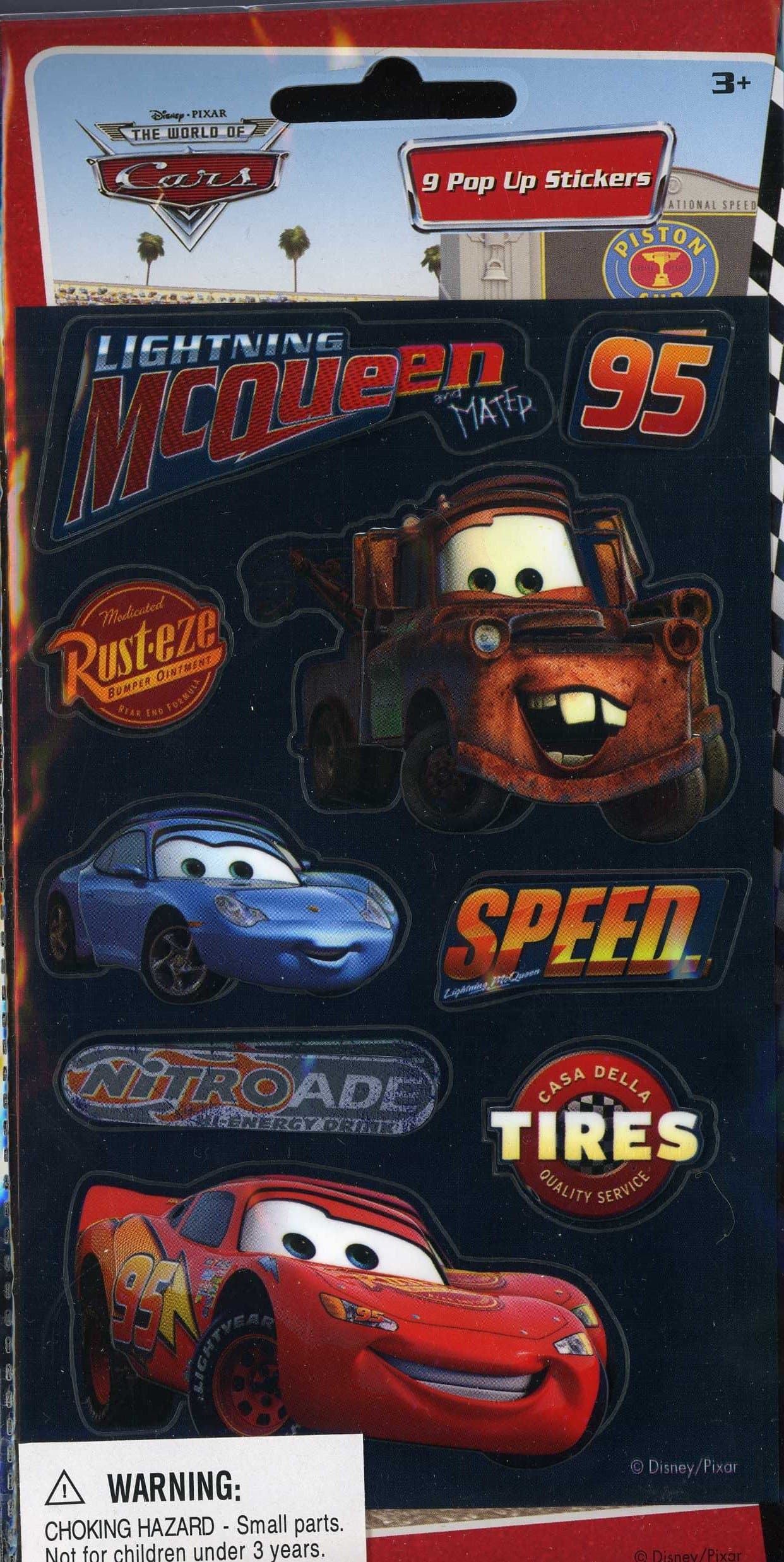Disney Pixar The World of Cars 9 Pop Up Stickers