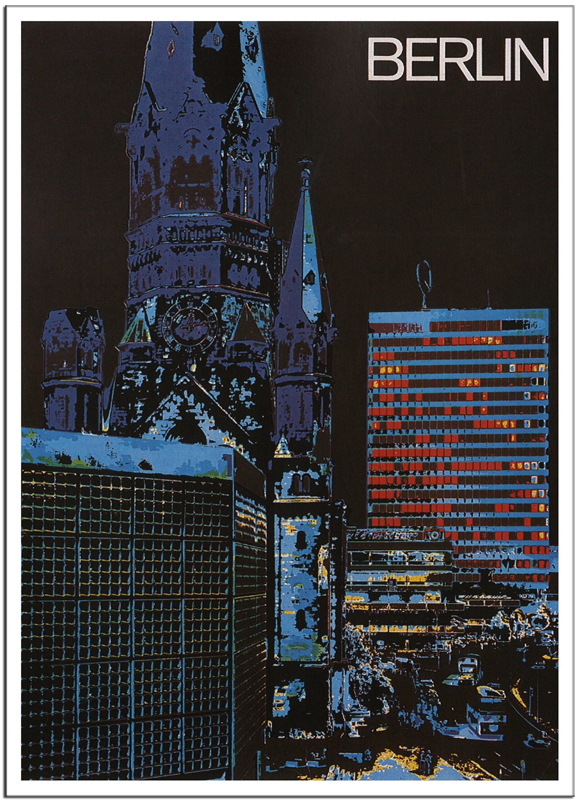 BERLIN - GERMANY Vintage Travel Poster by Carl Kahn 1970 - - A4 Matte (11.7 x 8.3 inch)