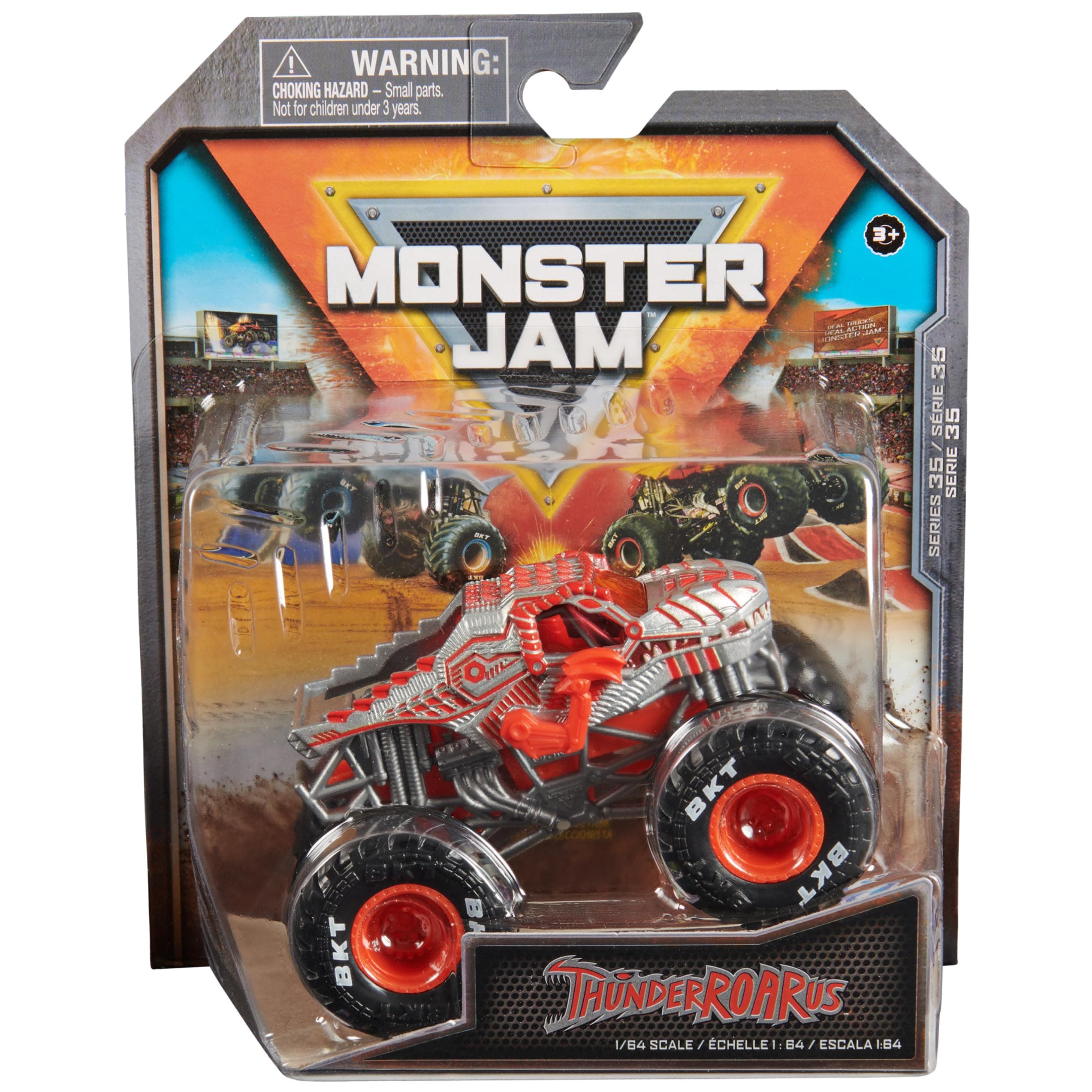 Official ThunderROARus Monster Truck, Die-Cast Vehicle, 1:64 Scale, Kids Toys for Boys Ages 3 and up