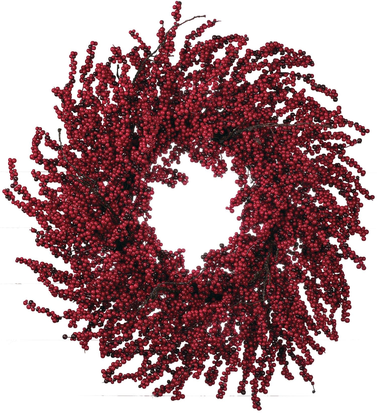 Sullivans 27" Christmas Berry Wreath on Twig Base, Artificial Greenery Flowers, Everyday and Seasonal Wreaths, Indoor & Outdoor Wreaths for Front Door, Entryway, Porch Décor