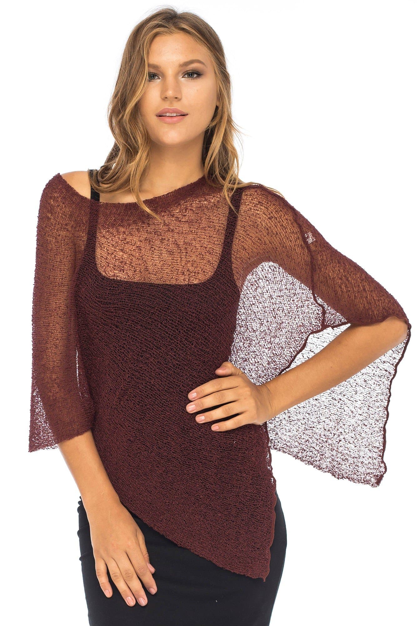 Back From BaliWomens Sheer Poncho Shrug Bolero, Lightweight Summer Shrug Pullover Sweater