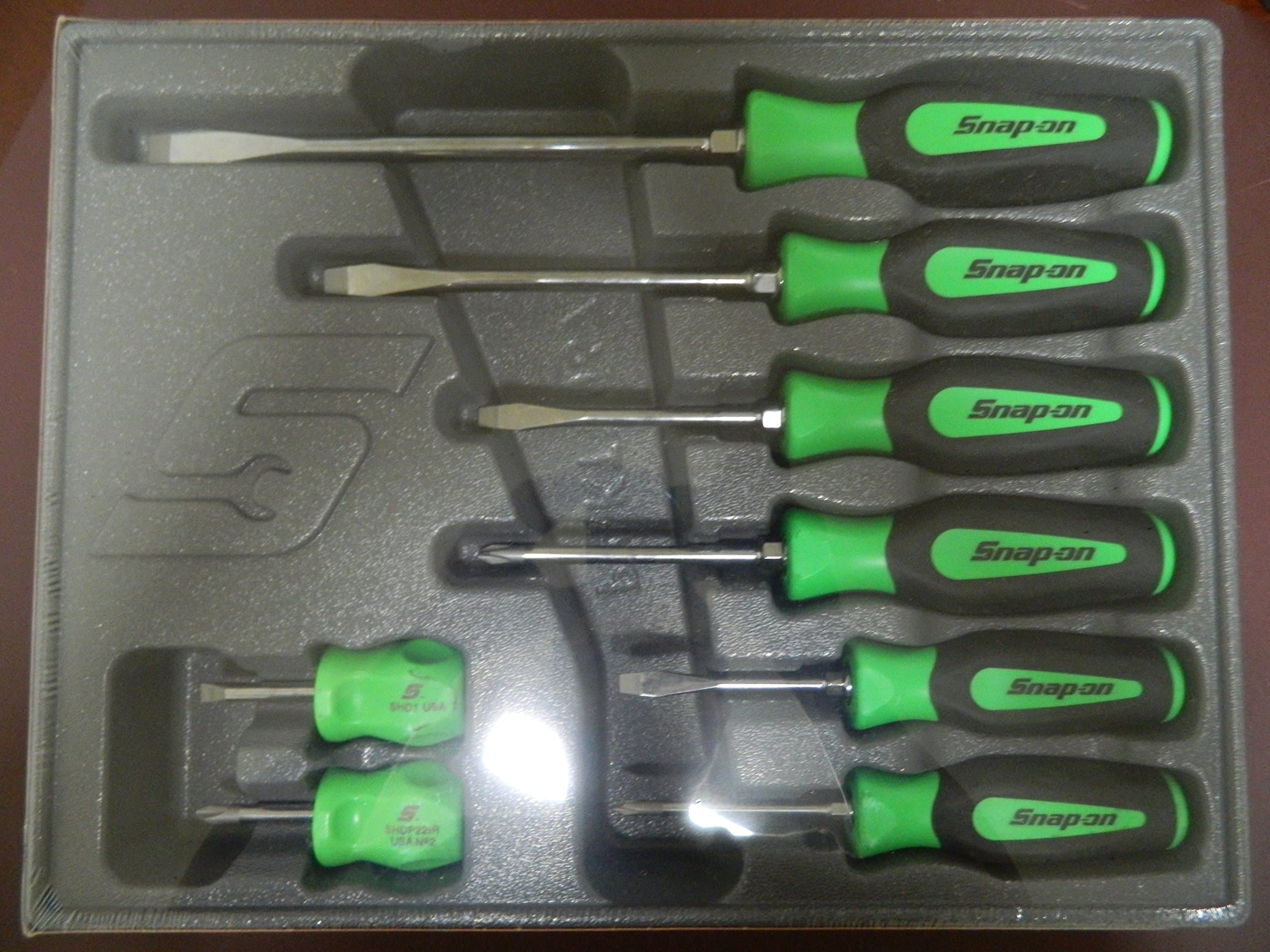8 Piece Green Handle Combination Screwdriver Set, Part #SGDX80BG
