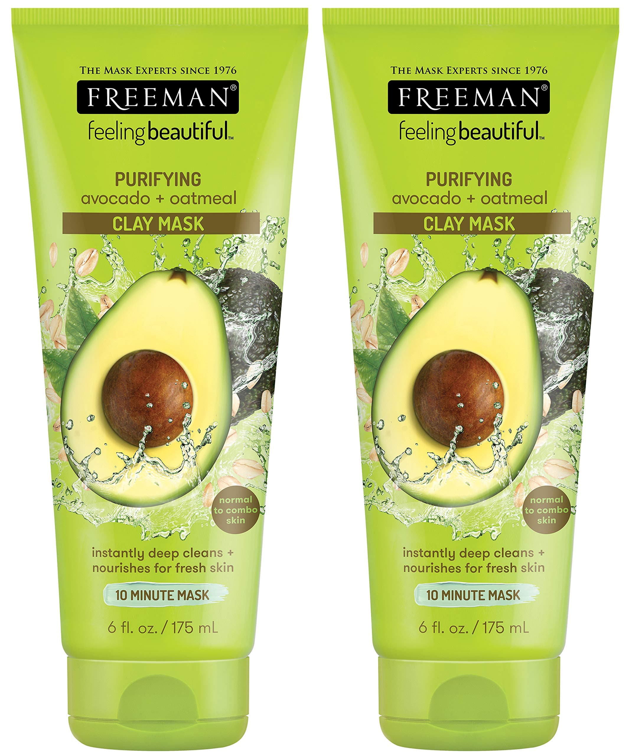 Freeman Facial Clay Mask Feeling Beautiful Avocado & Oatmeal, AVOCADO & OATMEAL 6 oz