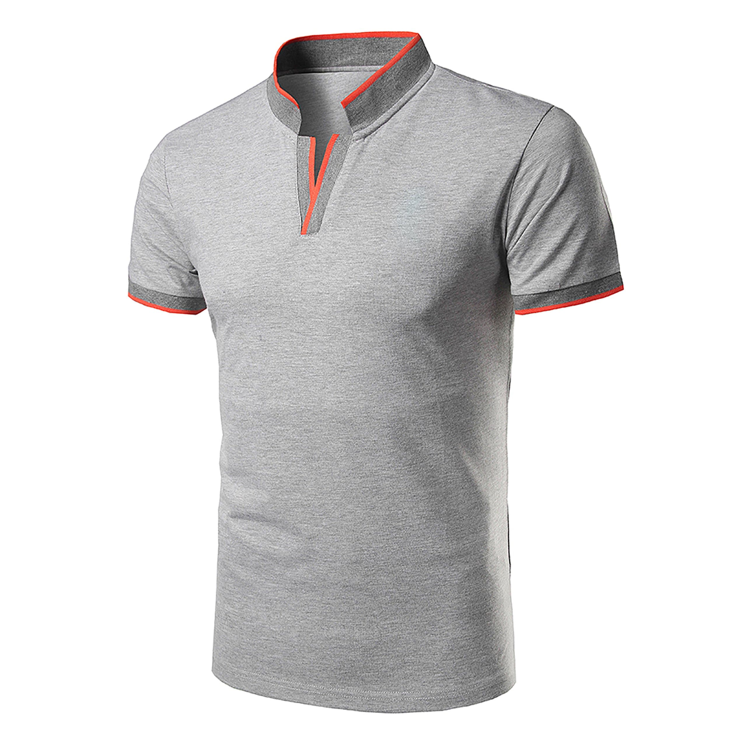 Men's Long Sleeve Polo Standing Collar Casual Golf Sweatshirt