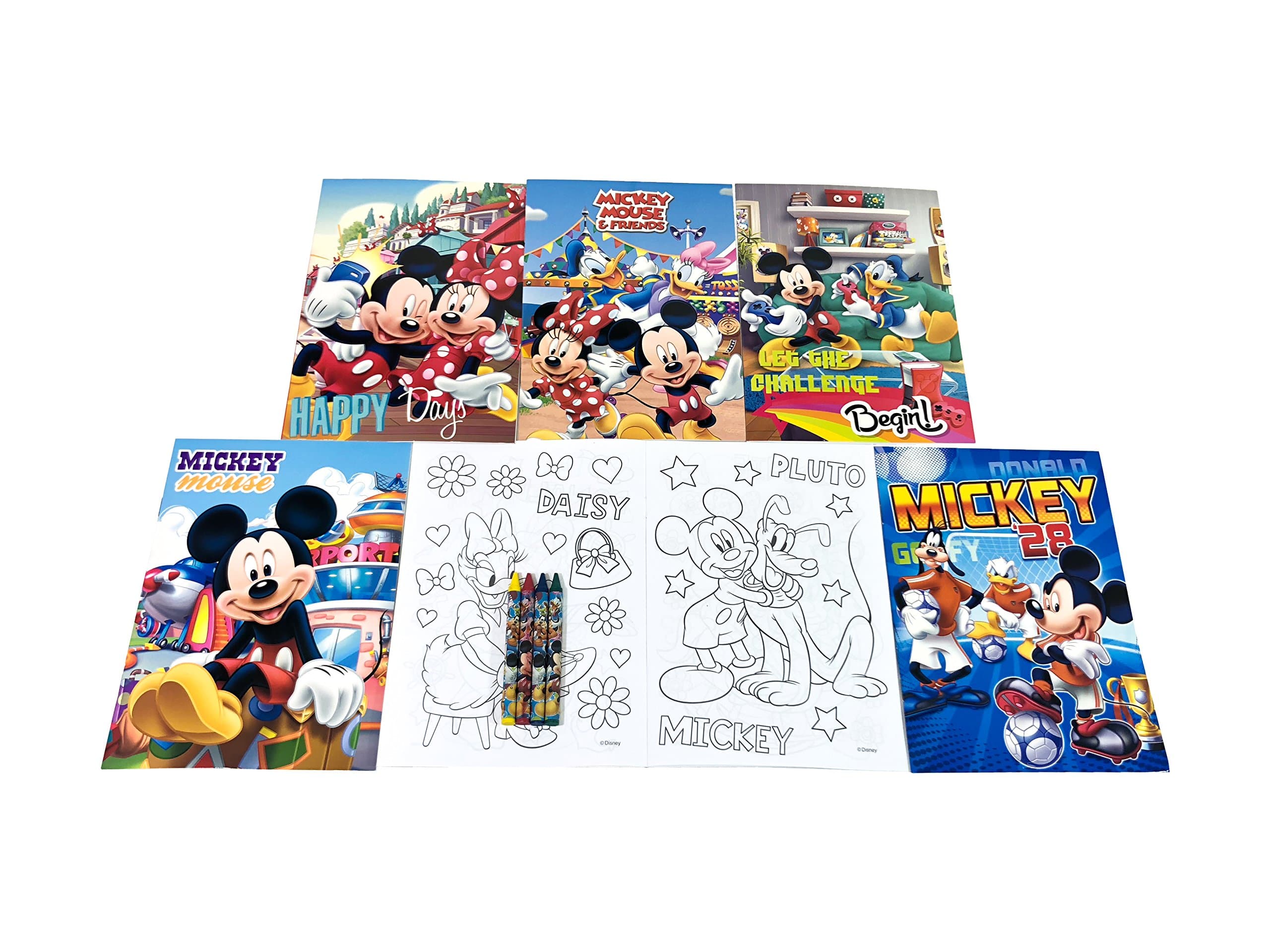 12 Sets of Disney Mickey Mouse & Friends Coloring Books and Crayon Set Children Party Favors Bag Filler