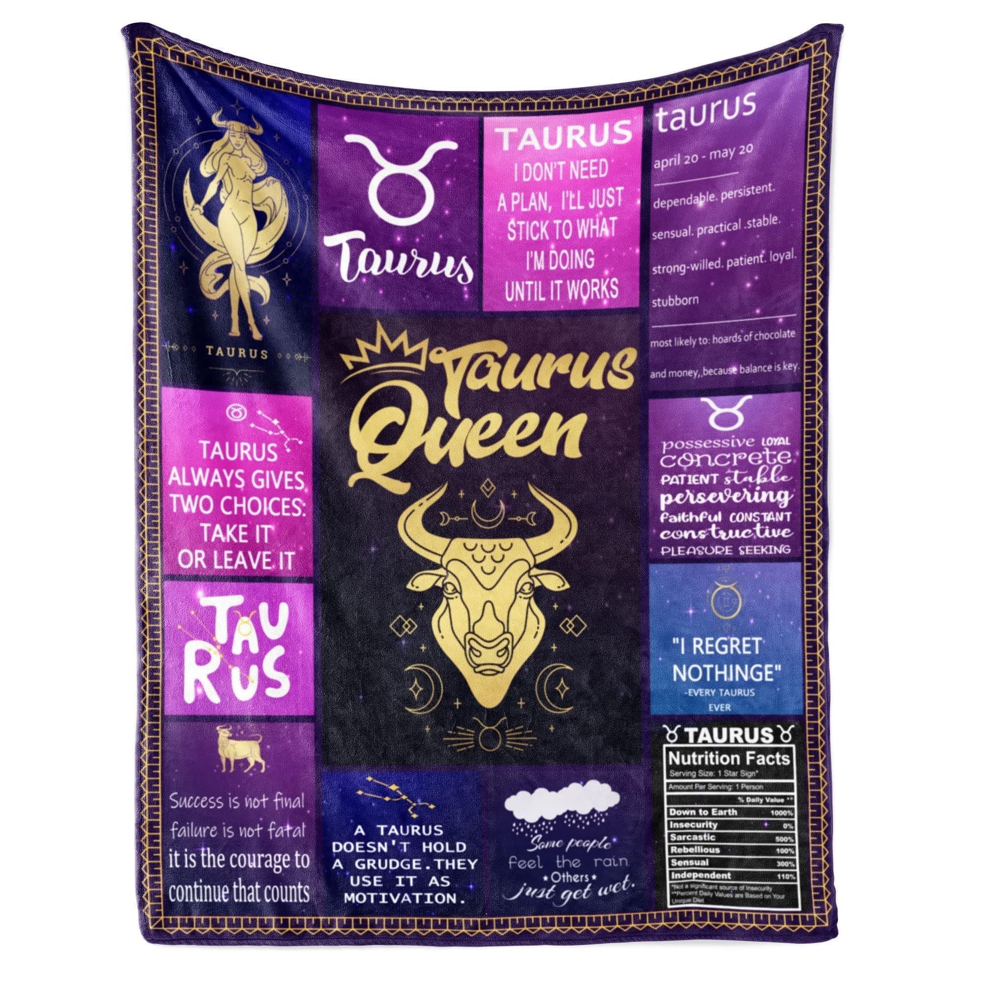 Shanfeirui Taurus Gifts: Zodiac Blankets for Women, 50" X 60