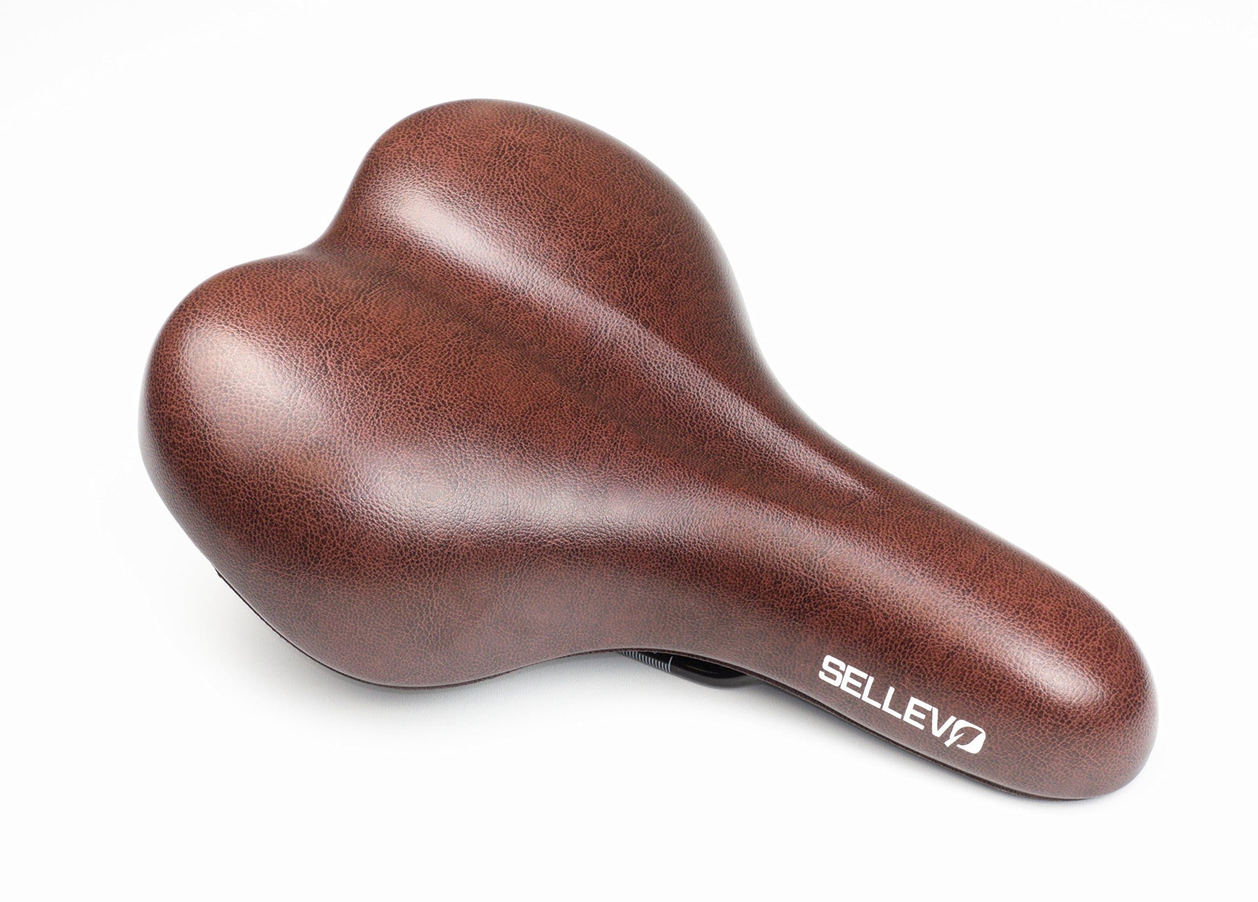 SELLEVO Biarritz Brown - Wide Ergonomic City Saddle - Comfortable and Durable