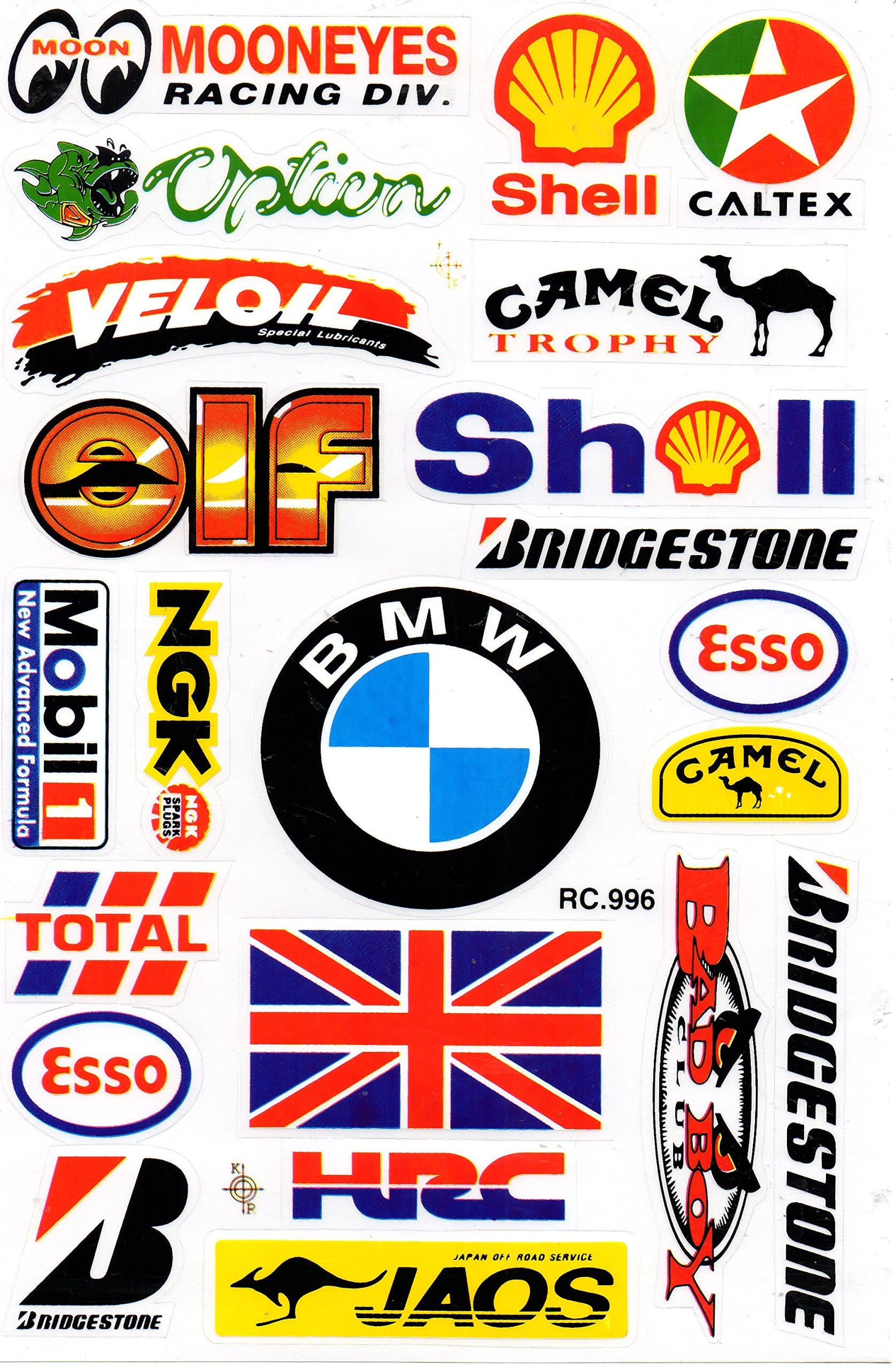 Sponsor Sponsors Decal Sticker Tuning Racing Sheet Size: 27 x 18 cm for Car or Motorbike