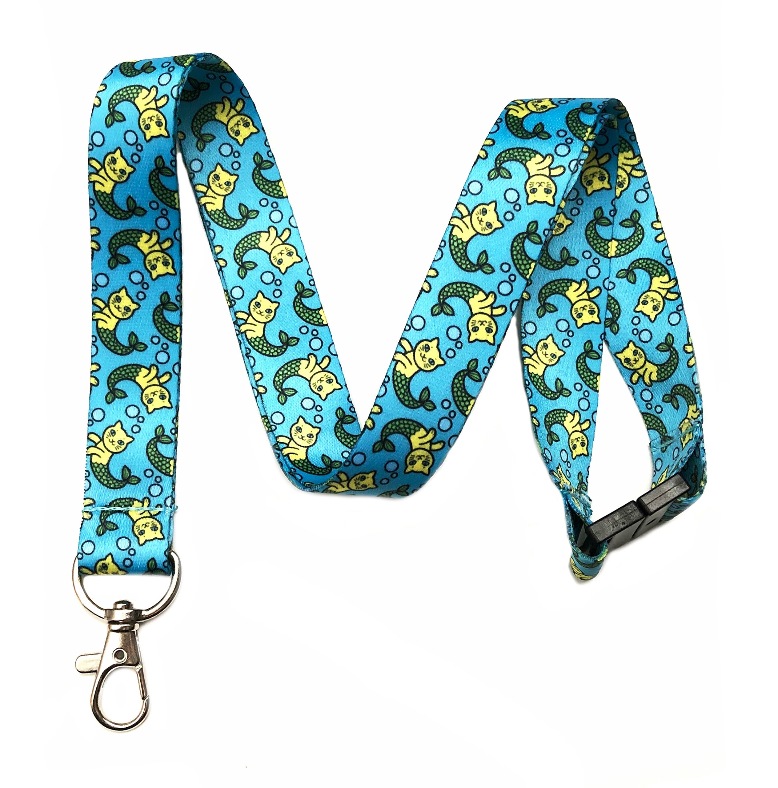 Break Away Mermaid Cat Lanyard Key Chain Id Badge Holder
