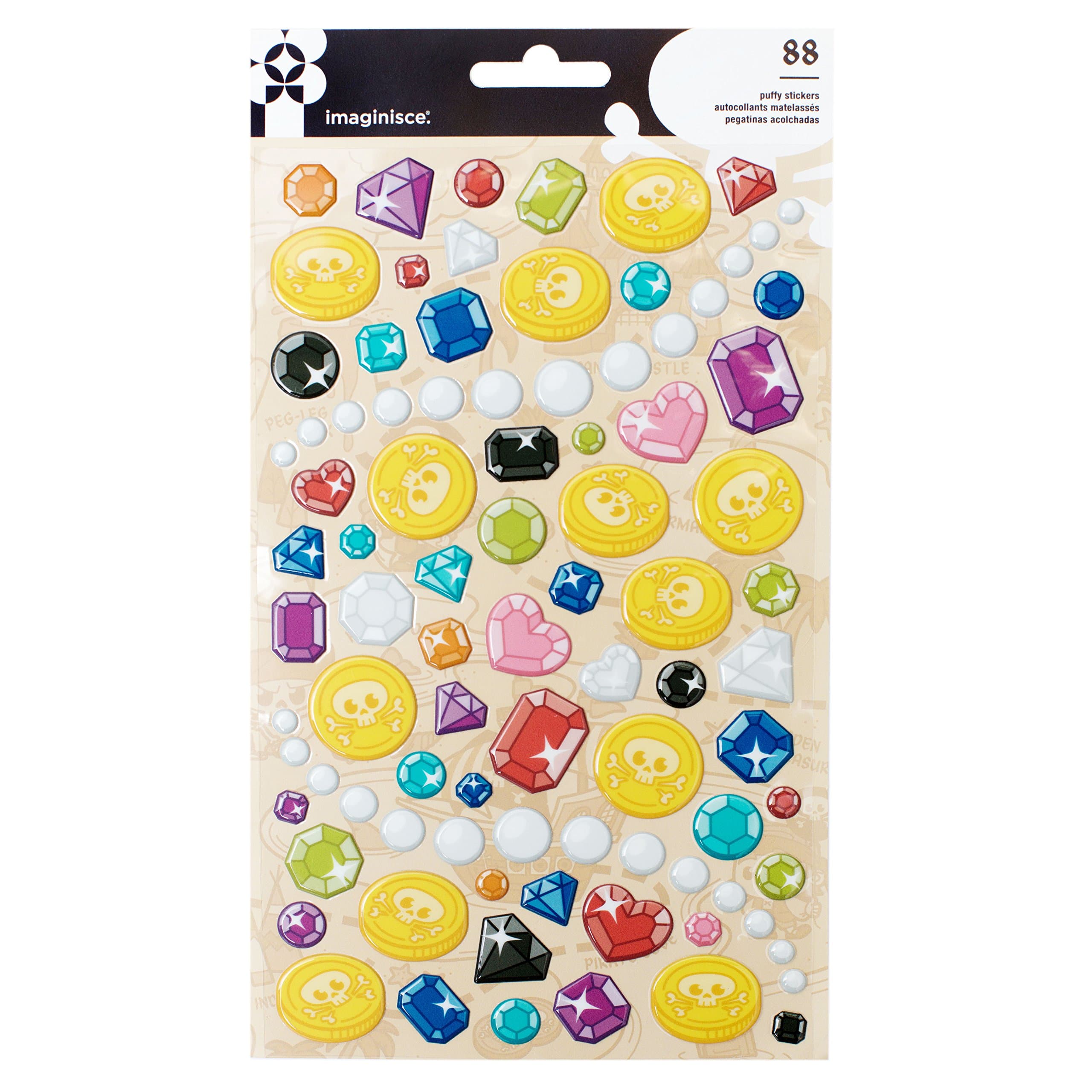 American Crafts Imaginisce Party Me Hearty Puffy Stickers Pirate