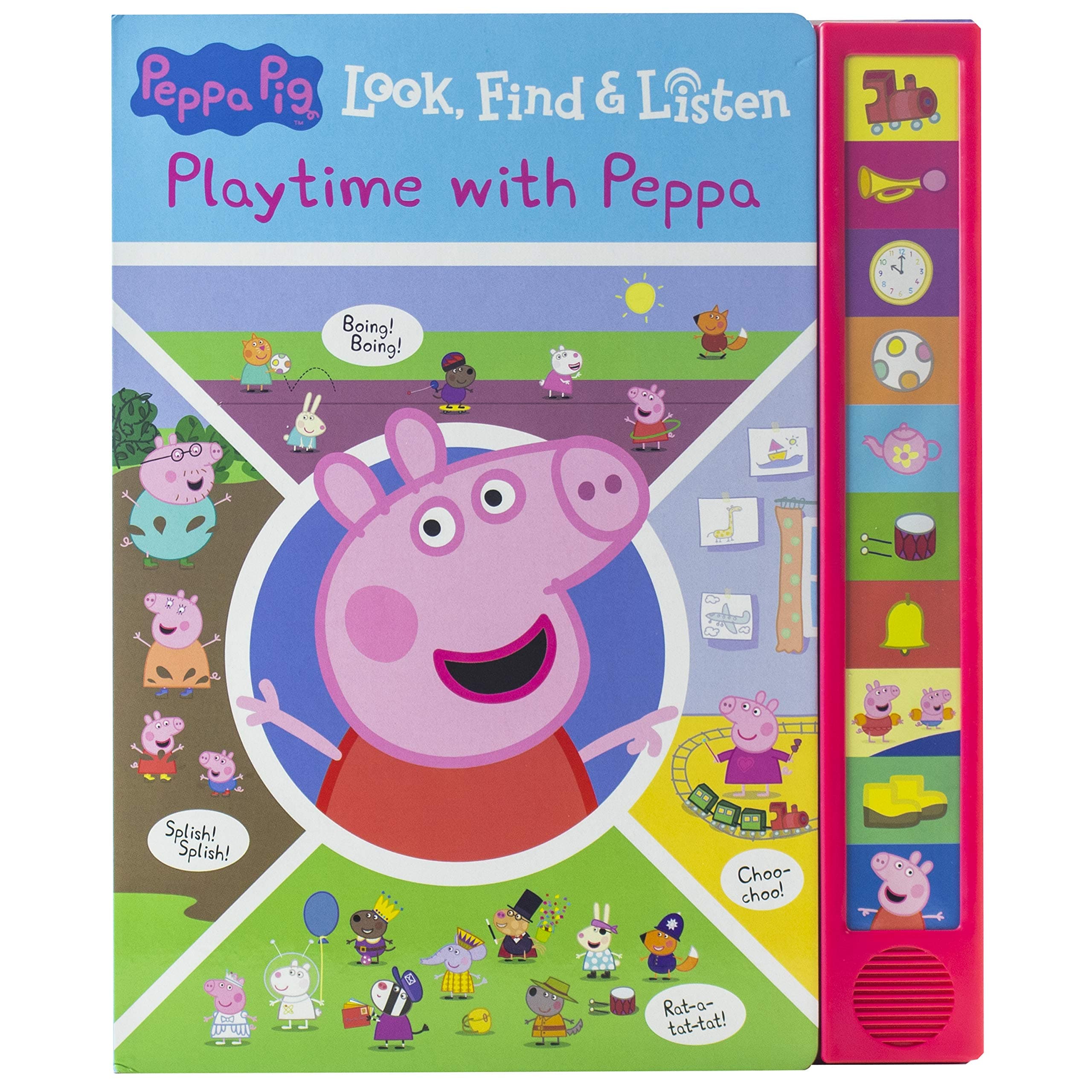 Peppa Pig - Playtime with Peppa Look, Find, and Listen - PI Kids Board book – June 18, 2019