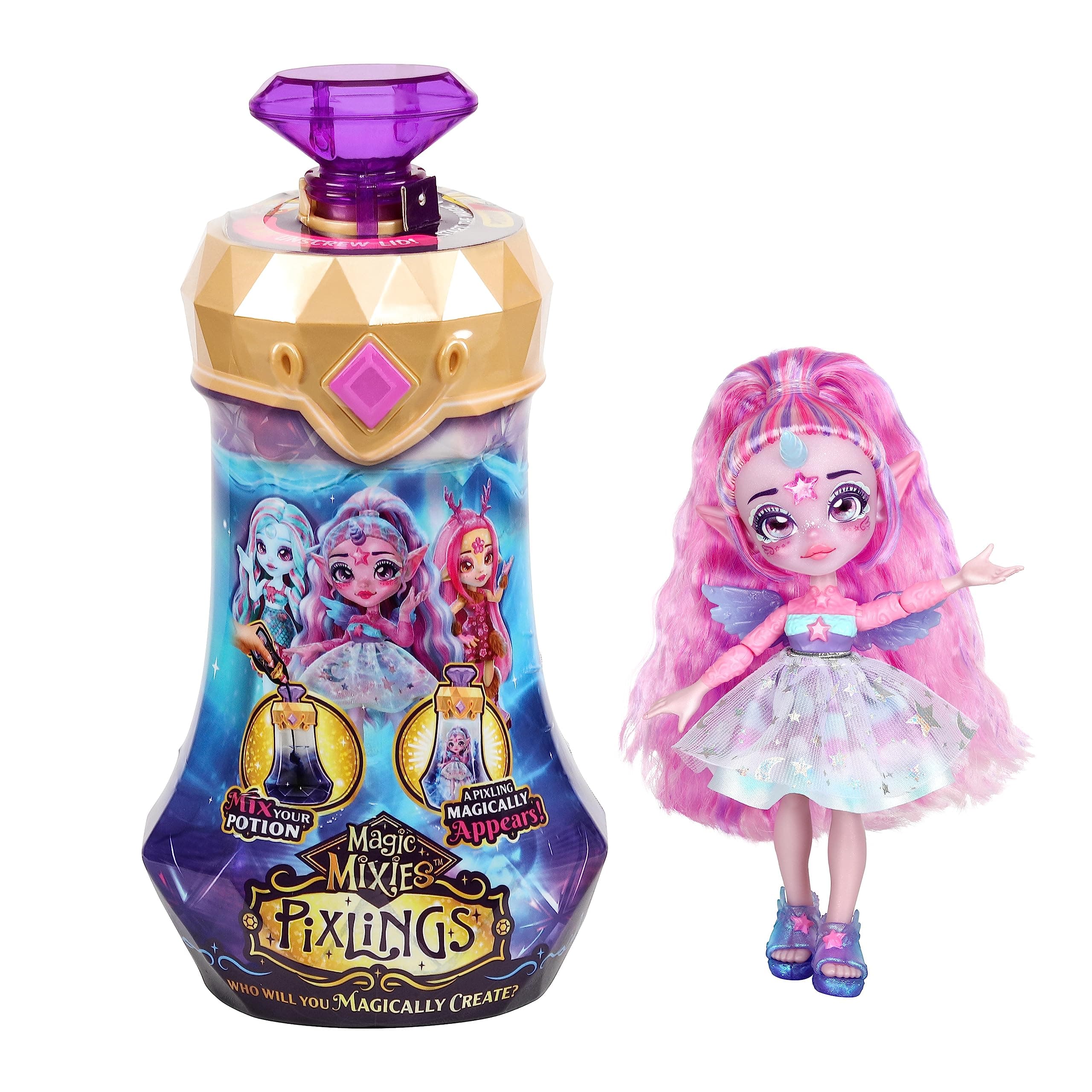 Magic Mixies Pixlings Unia The Unicorn Doll, Purple