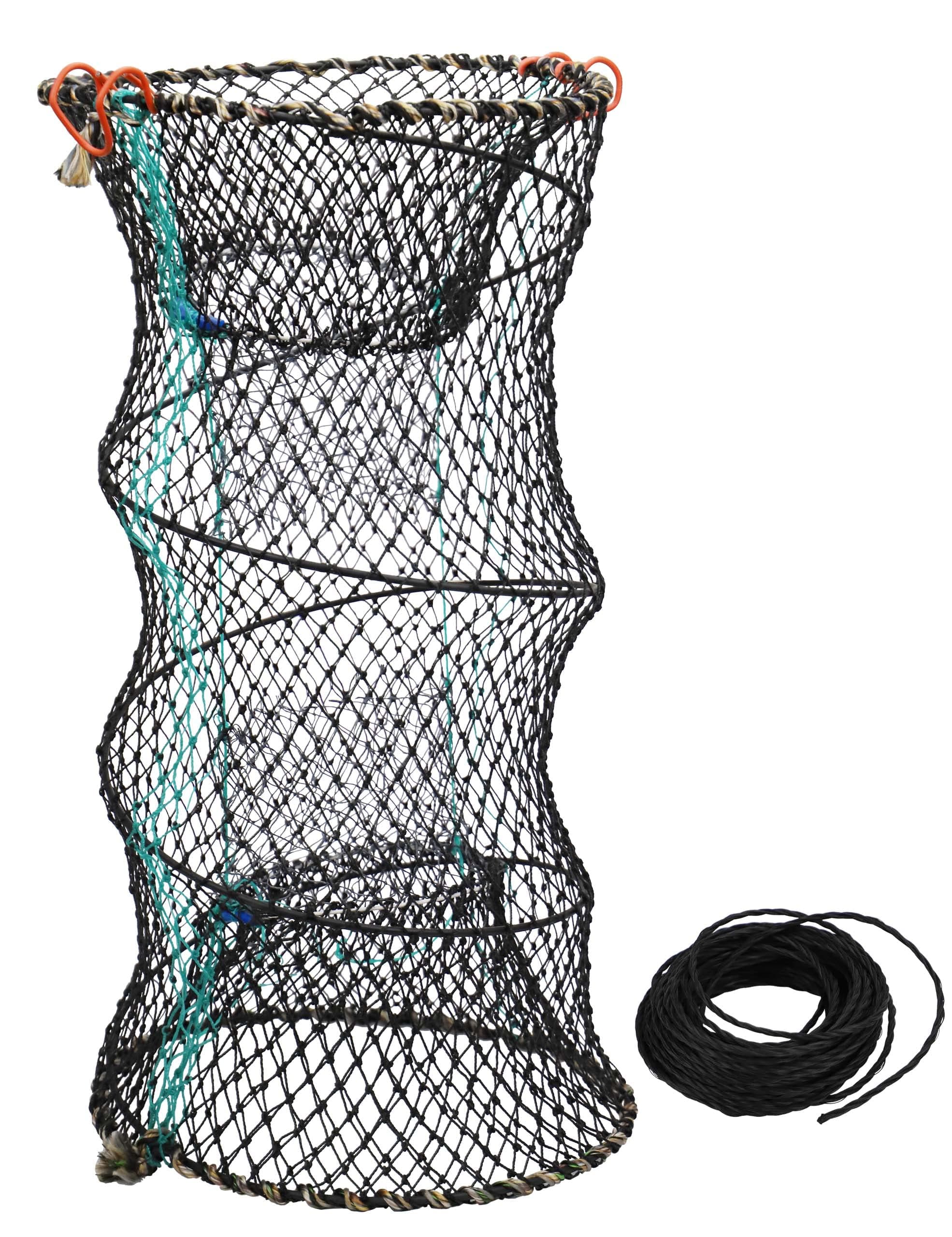 Hlotmeky Crab Trap Minnow Trap Fishing Bait Traps with 10m Hand Rope, Folded Lobster Crawfish Fishing Net Trap