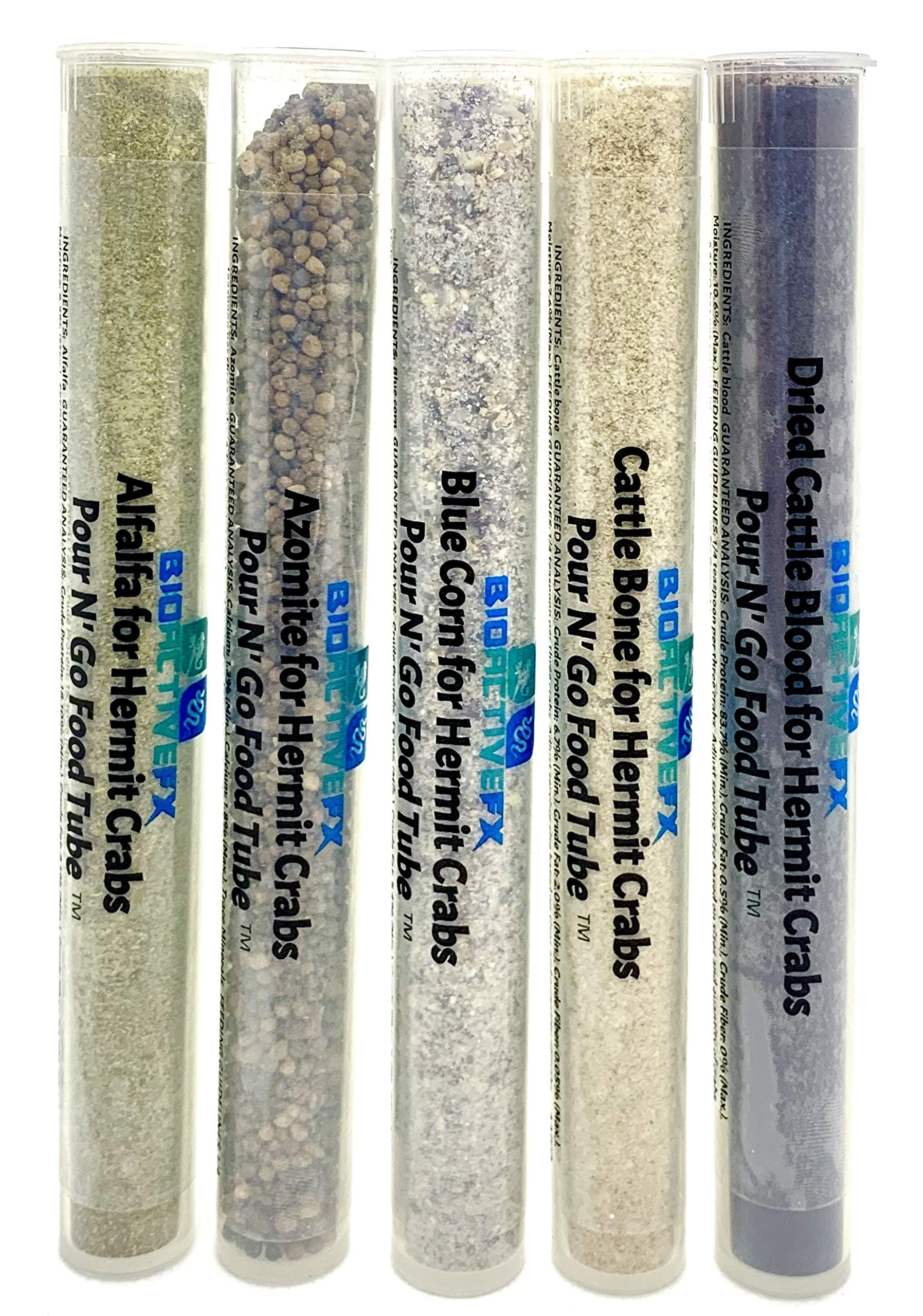 Cholla Queen Hermit Crab Food Packs - Pour N' Go Food Tubes - BioactiveFX (4 Pack, Random Foods)