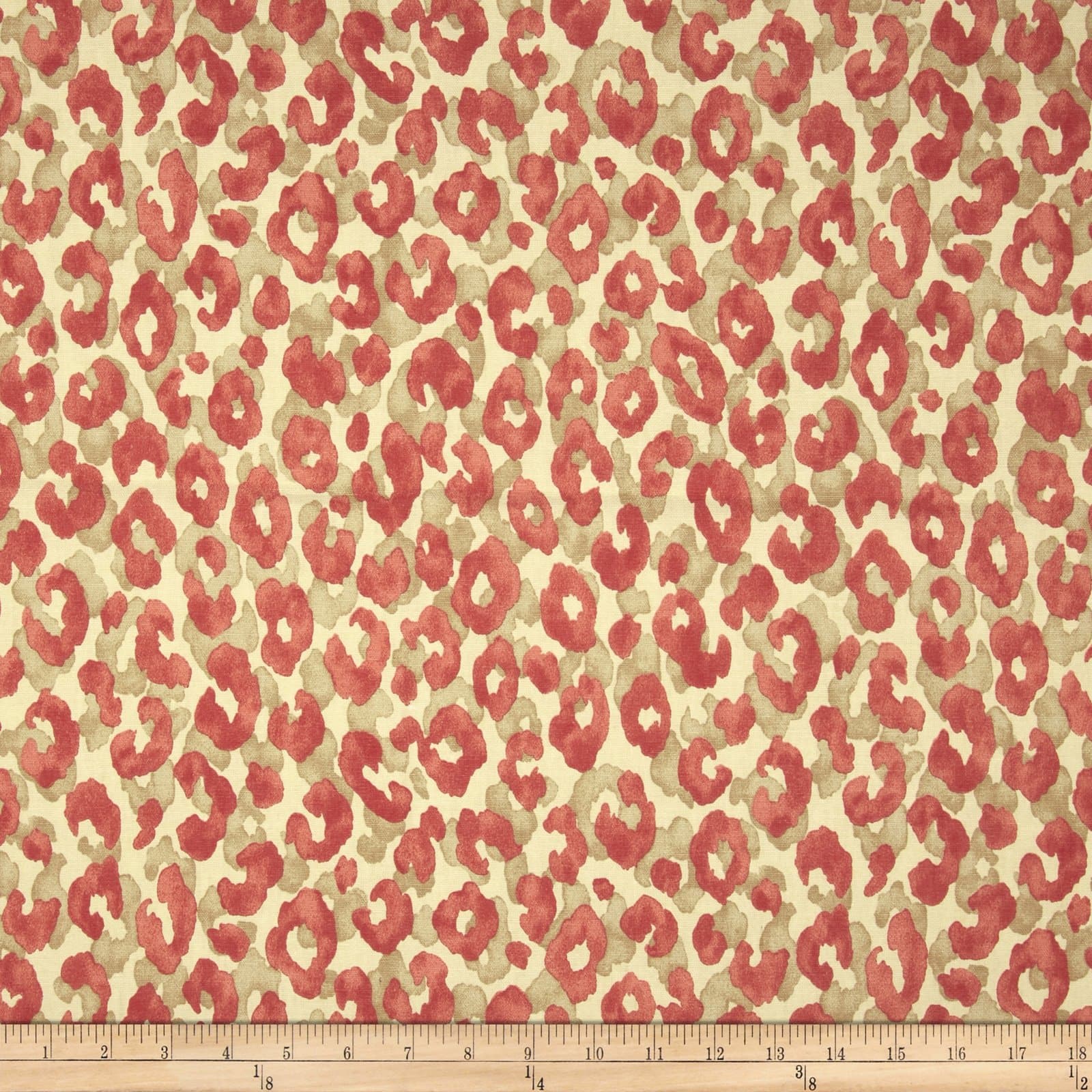 P Kaufmann Snow Leopard Cotton Duck Blaze, Fabric by the Yard