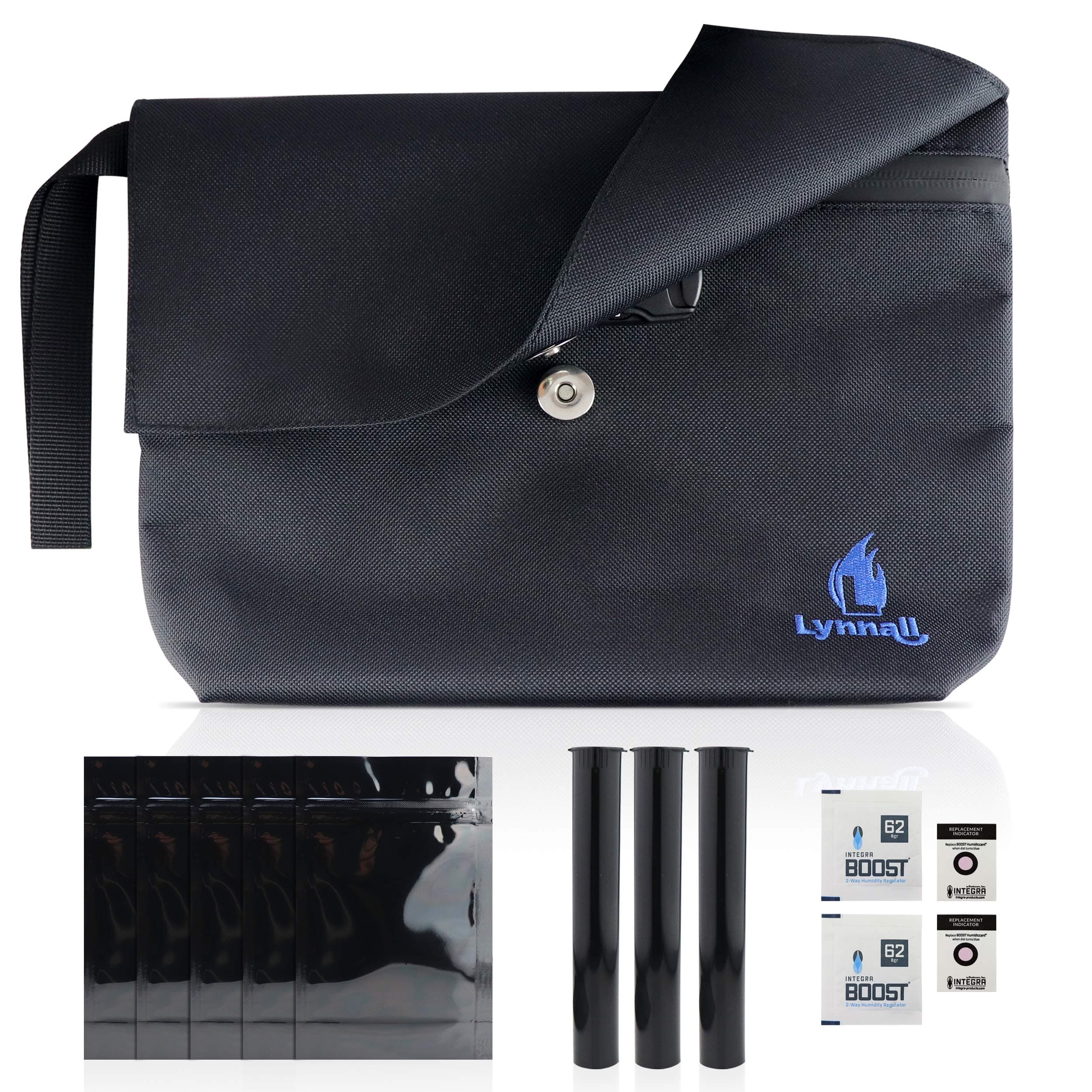 Premium Smell Proof Bag (11x2.5x8 inch) Travel Organizer Pouch | Odor Eliminator Bags | Divider Pockets | Carbon Lined so No Smell Escapes | Combination Lock | Bonus Accessory Bundle Included