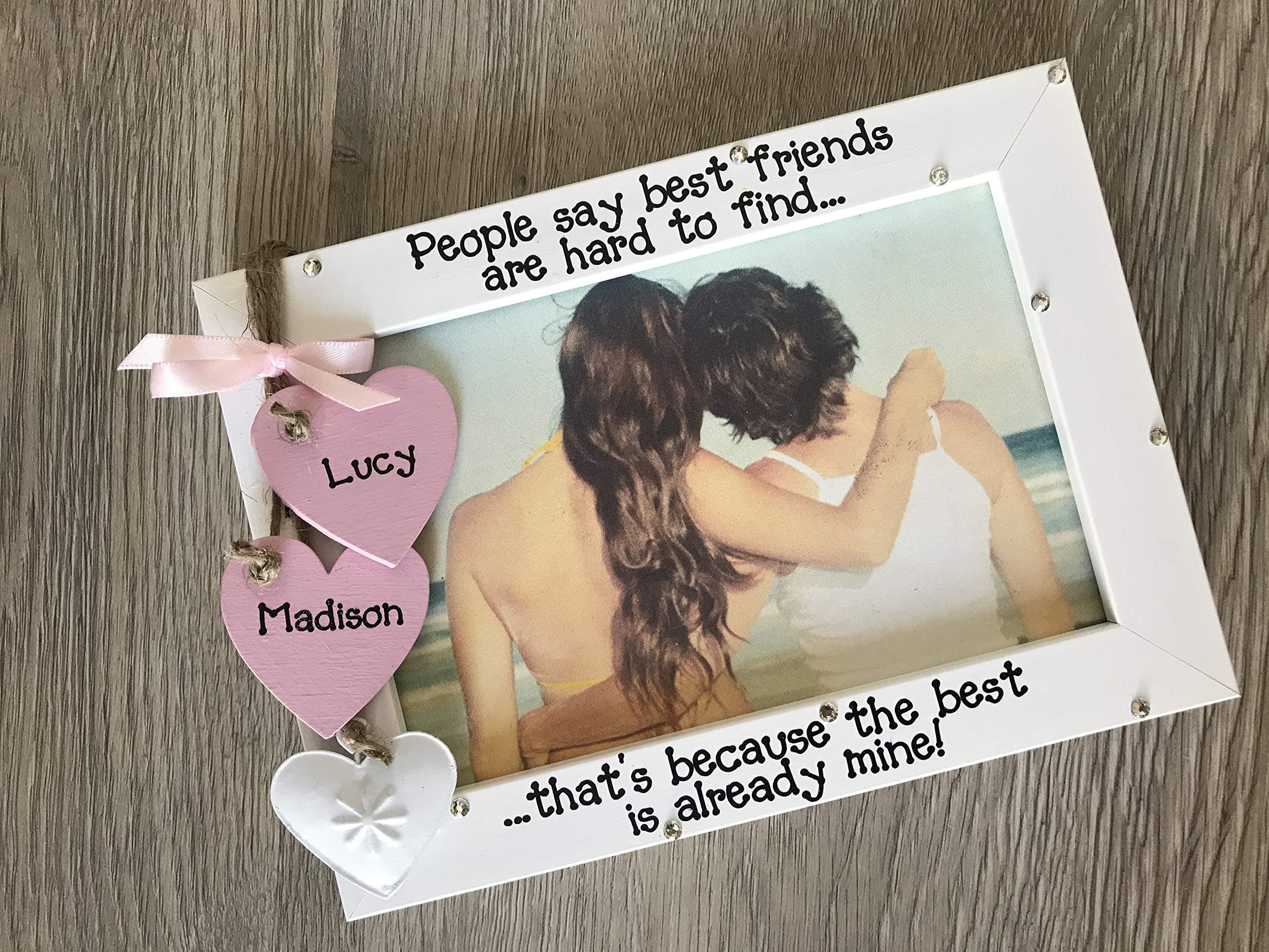Becky Louise Designs Best Friends Personalised Vintage Friendship Photo Frame Any Size Prompt Dispatch Keepsake Gift