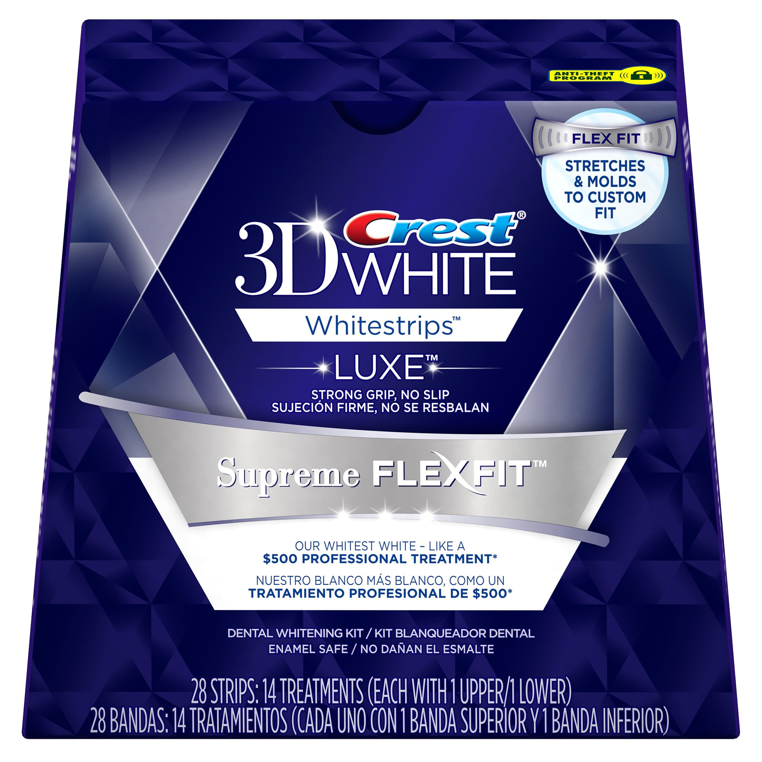 Crest 3D Luxe Whitestrips Supreme Flexfit Teeth Whitening Strips Kit, 28 Count