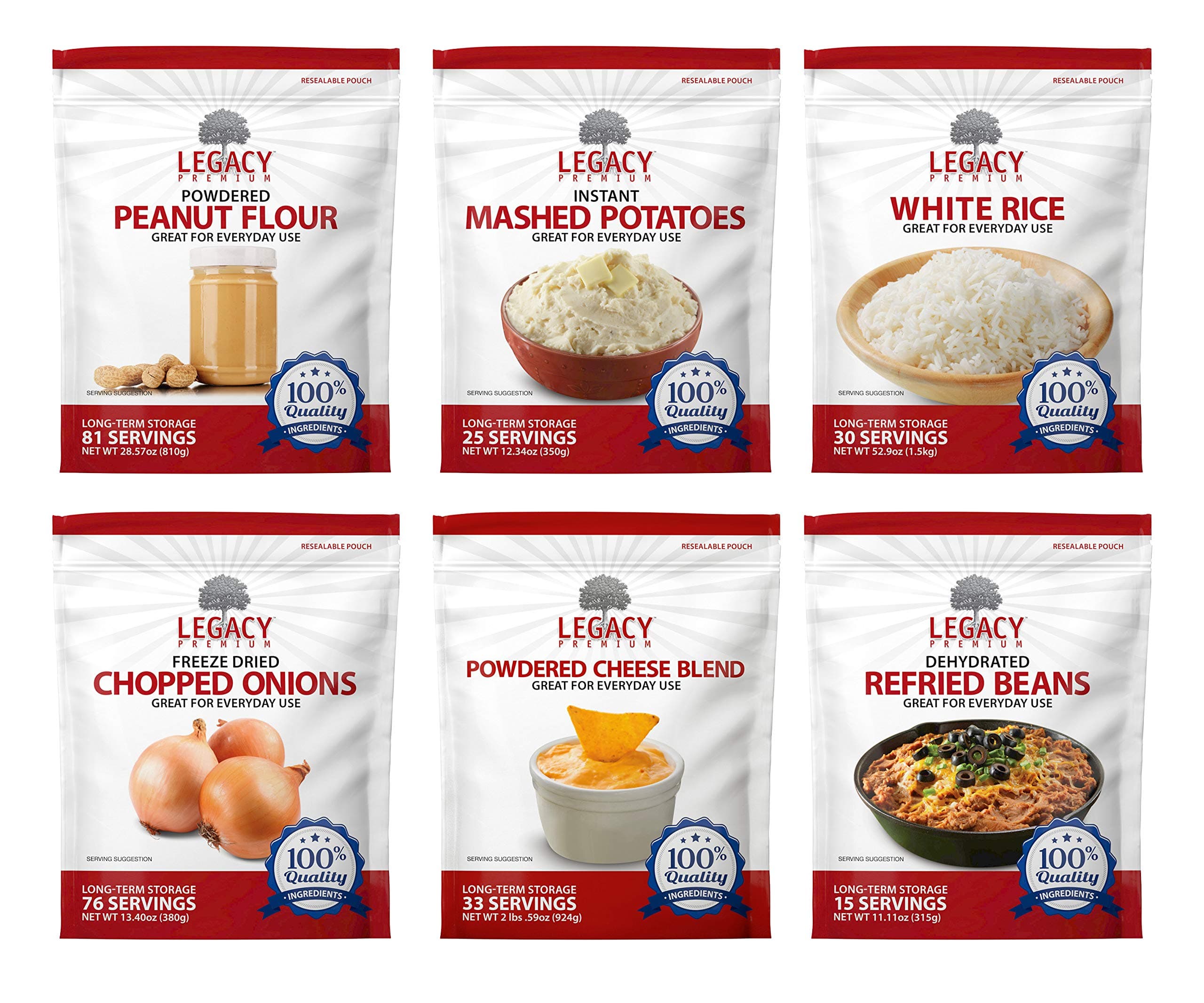 Emergency Freeze Dried Side Dish Assortment: Long Term Food Storage Supply: Parboiled Rice, Mashed Potato, Corn, Green Beans & More