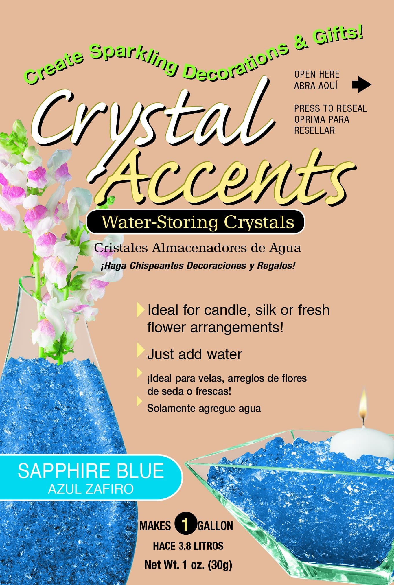 Crystal Accents CA-25S Blue Sapphire 1-Ounce Bag