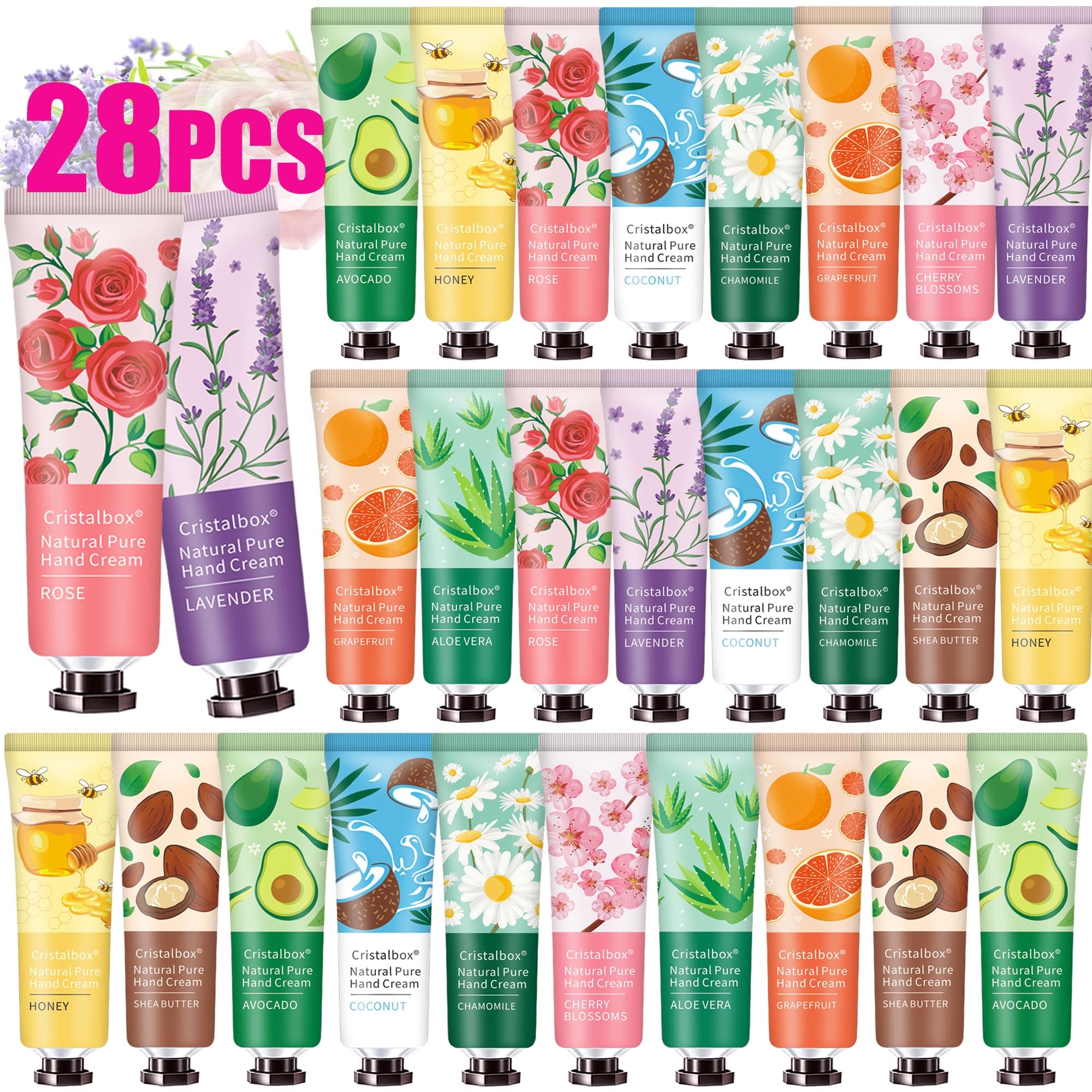 20 Pack Hand Cream Gift Set- Scented Hand Lotion for Dry Cracked Hands,Working Hands & Body- Hand Care Moisturizing Cream Body Moisturizer Hydration Mini Hand Lotion Travel Size Bulk Gifts for Women