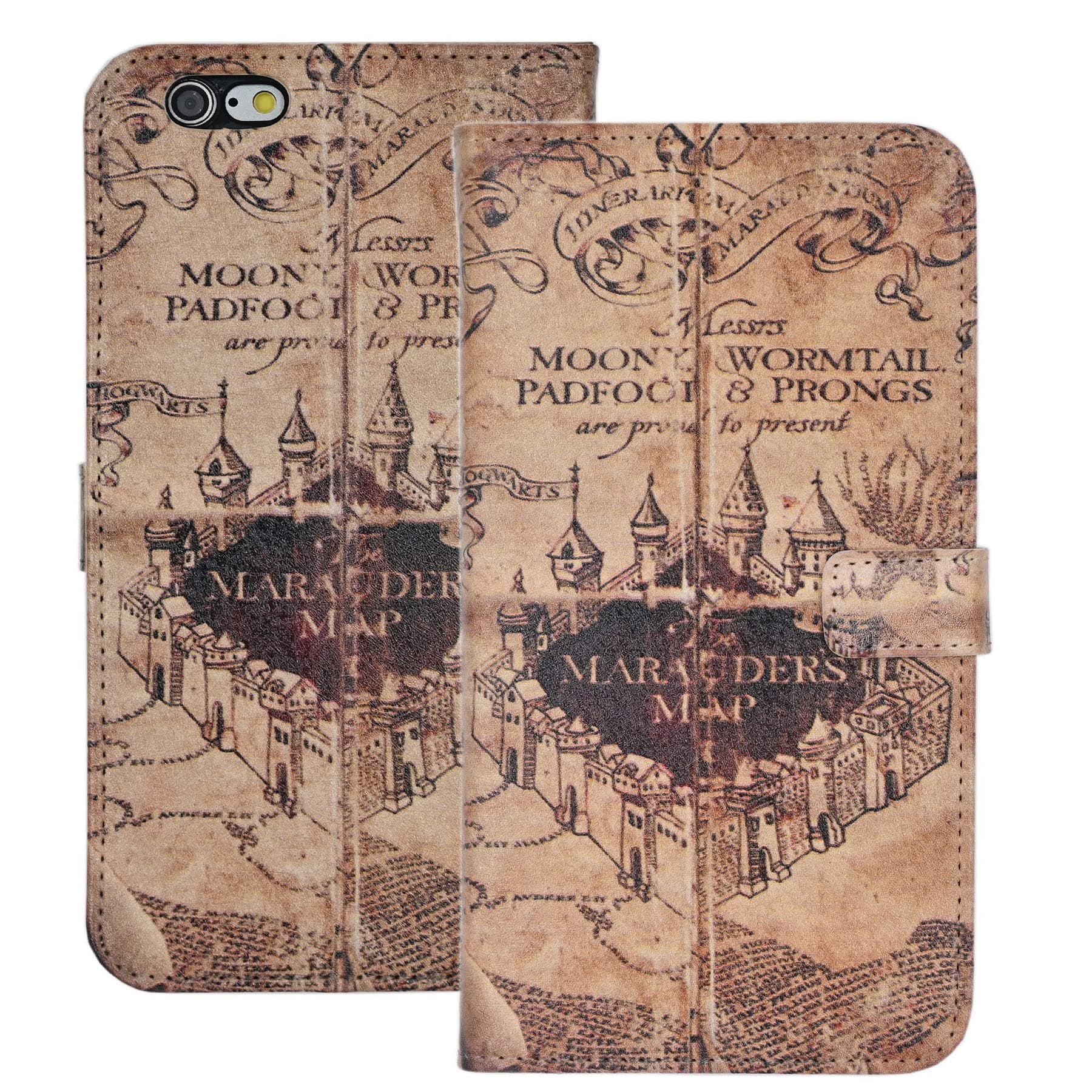 iphone 6 Case Hogwarts Marauder's Map Vintage Old Pattern Leather Wallet Card Flip Stand Case with Always Back Cover For IPHONE 6 6S