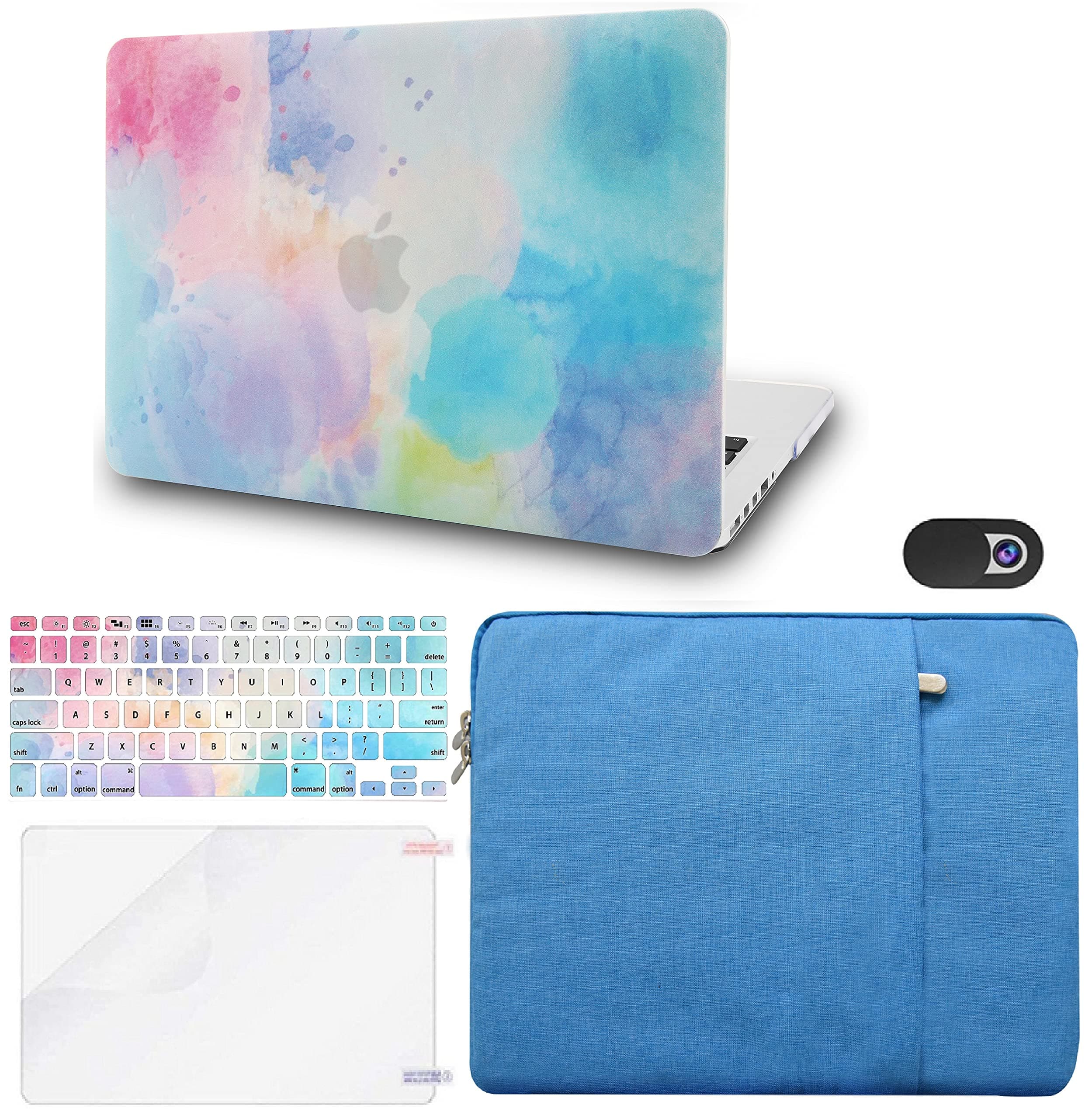 KECC Compatible with MacBook Pro 14 inch Case Cover 2021 2022 Release M1 Pro/Max A2442 with Touch ID Plastic Hard Shell + Keyboard Cover + Sleeve + Screen Protector + Webcam Cover (Rainbow Mist 2)