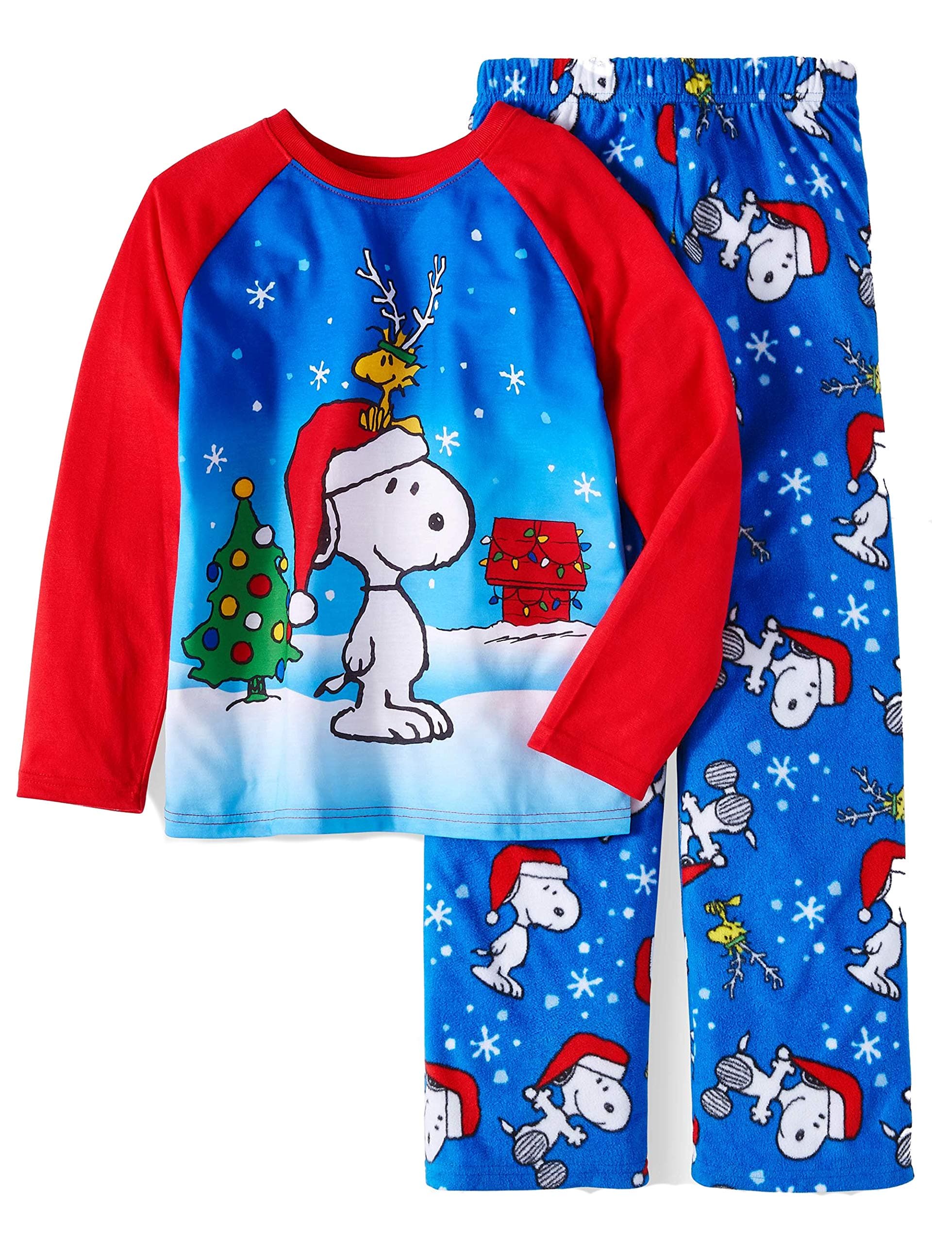 AME Boy's Snoopy Christmas 2 Piece Pajama Set (Small 6/7)