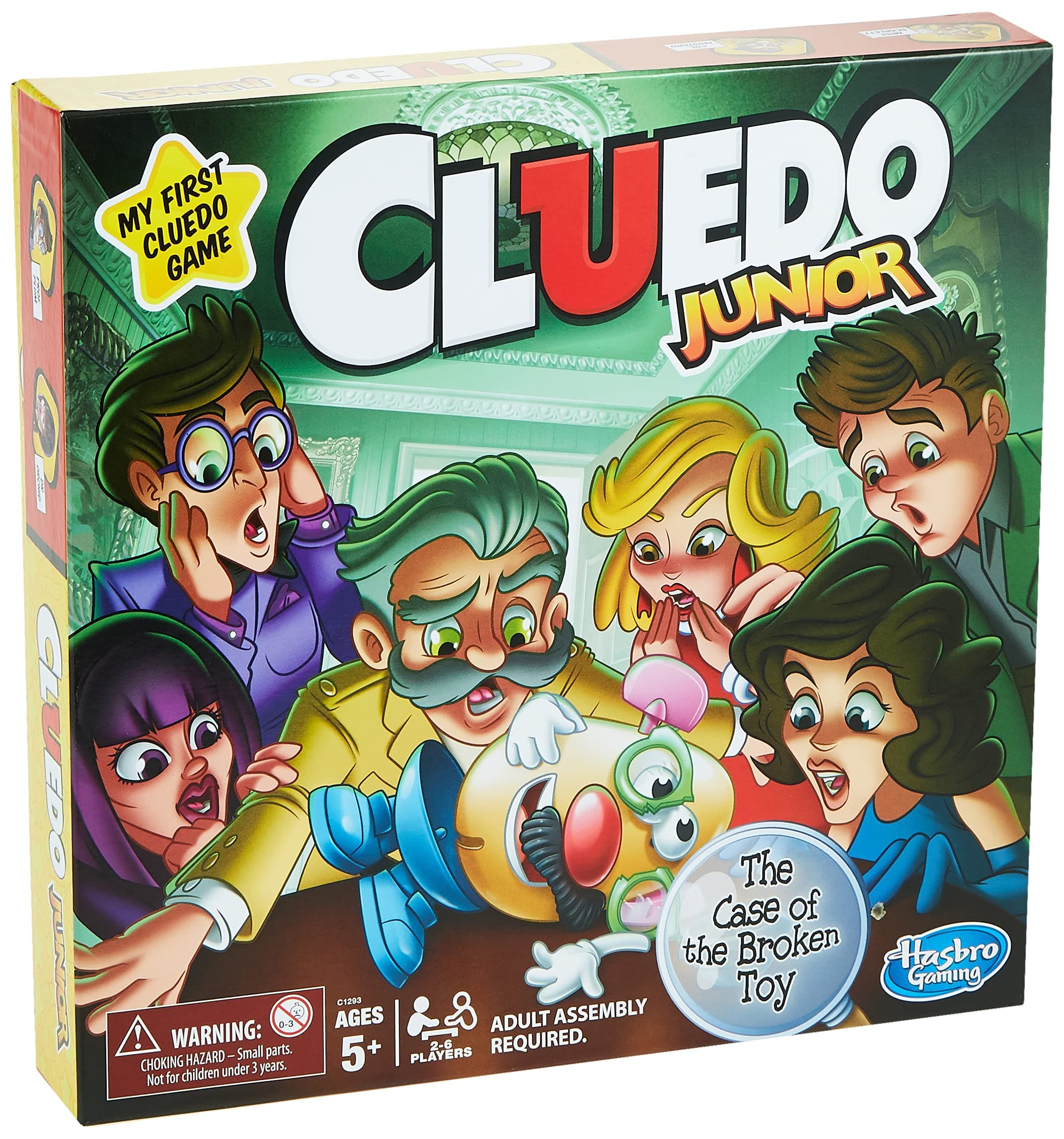 Cluedo Junior Board Game for Kids Ages 5+, Mystery Game with Classic Characters, Solve the Broken Toy Case, Family Game for 2–6 Players, Perfect Game For Families That Love Classic Games