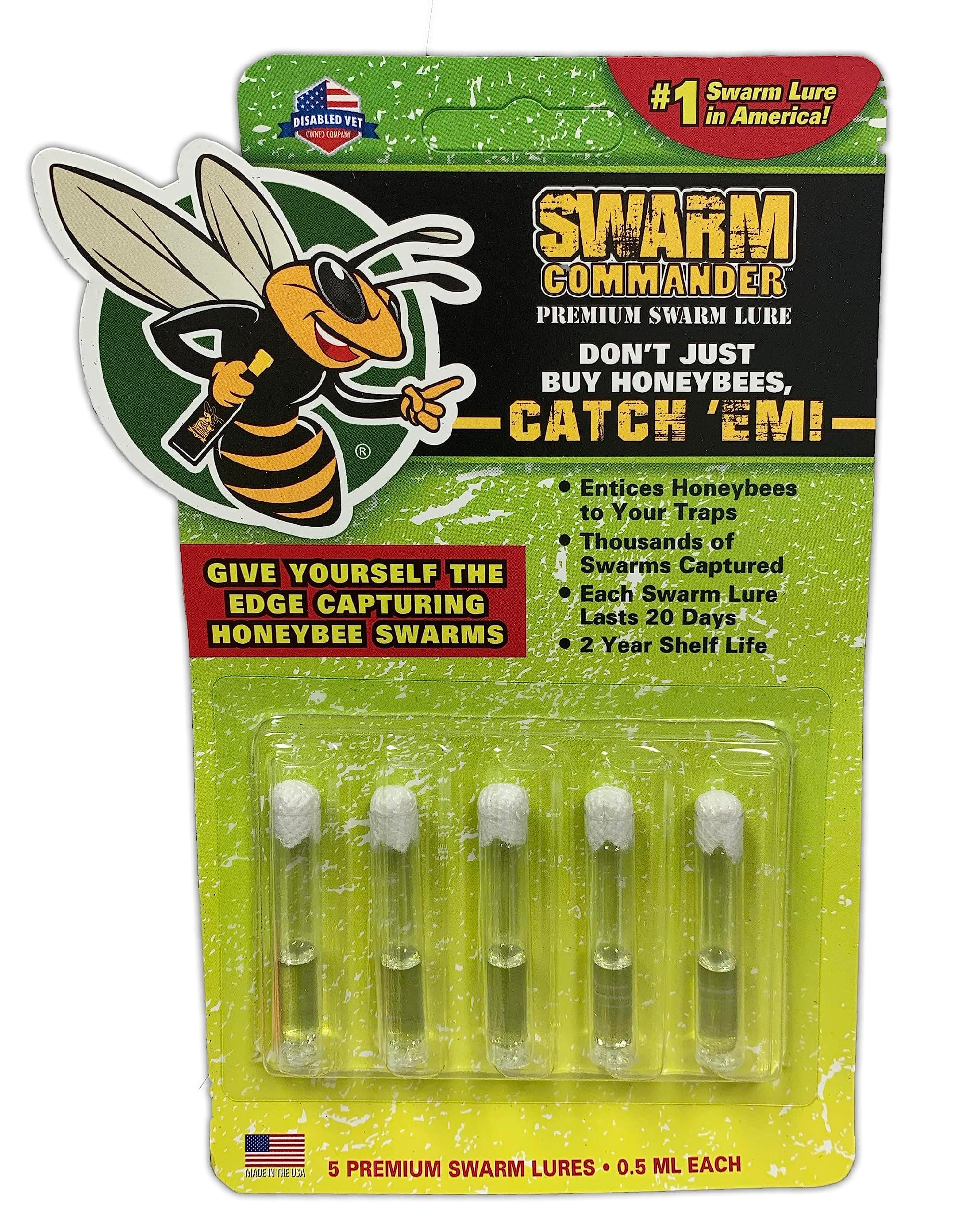 Blythewood Bee Company Swarm Commander Premium Swarm Lure - Crush Vials 5 Pack