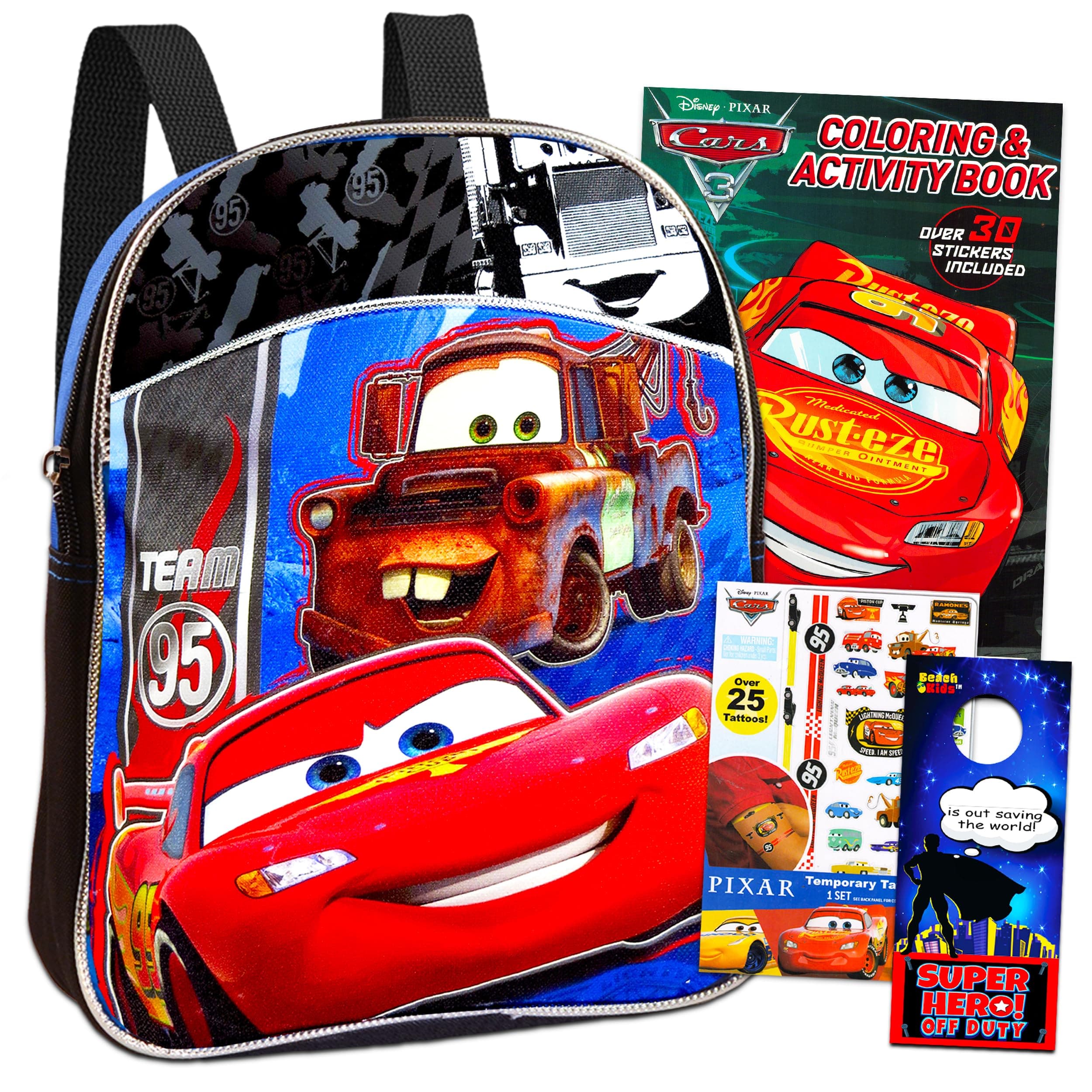 DisneyCars Backpack for Toddlers ~ Deluxe 11" Mini Cars Preschool Backpack