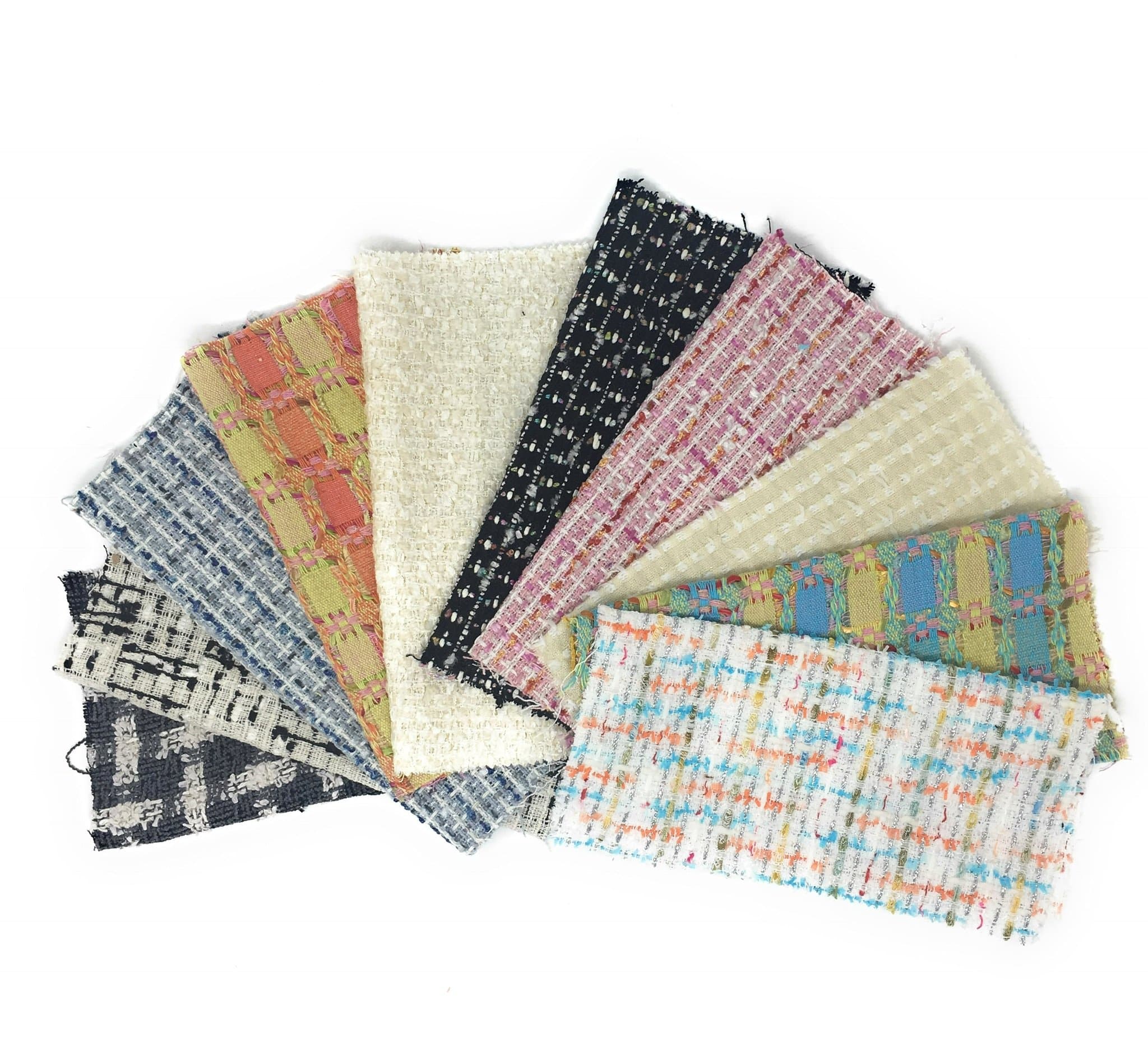 Designer Tweed Patchwork Wool Remnant Offcuts Squares 10 Pieces 23cm