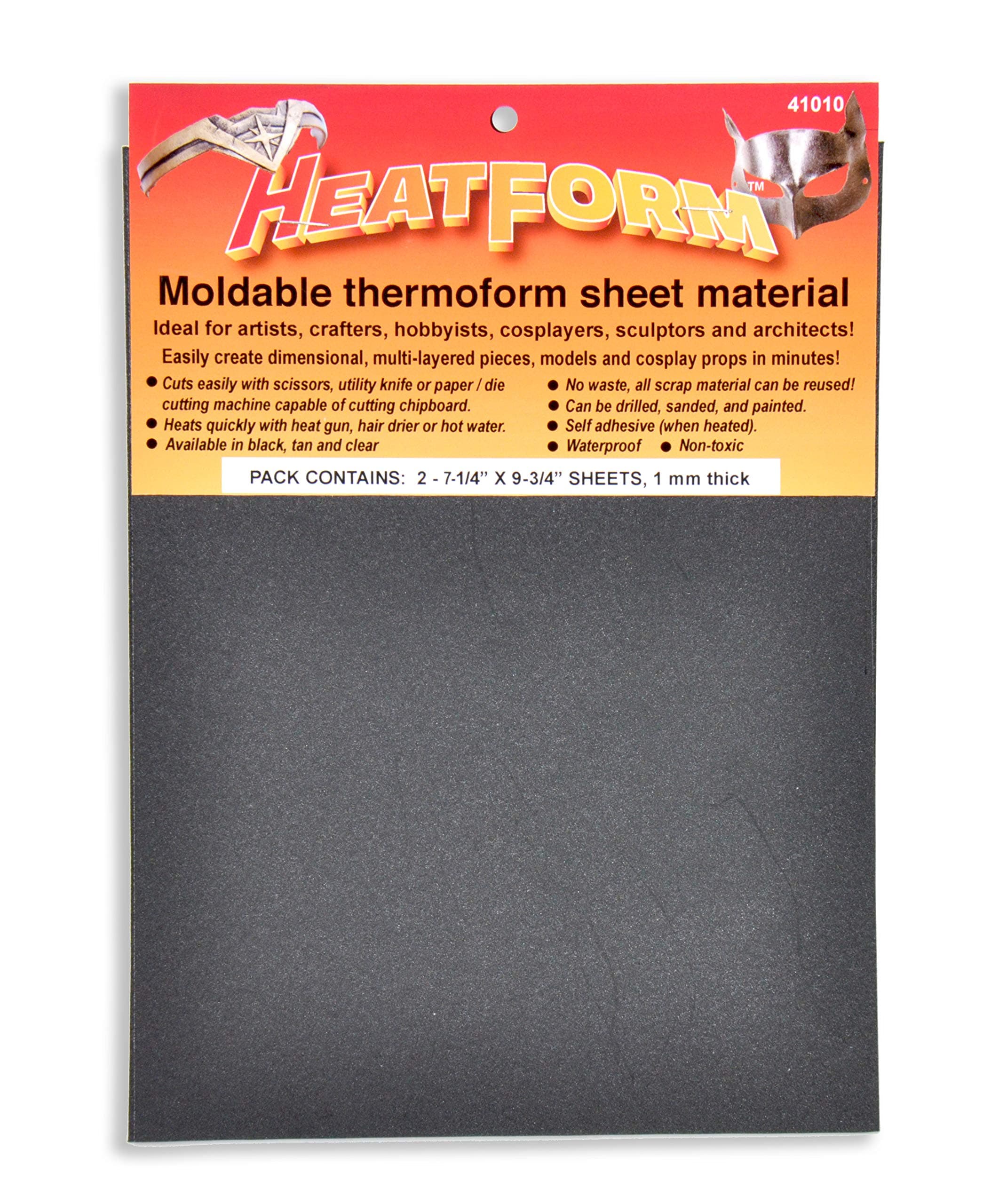 Envirotex HeatForm 1mm Sheet, x 7 1/4" x 9 3/4", Black