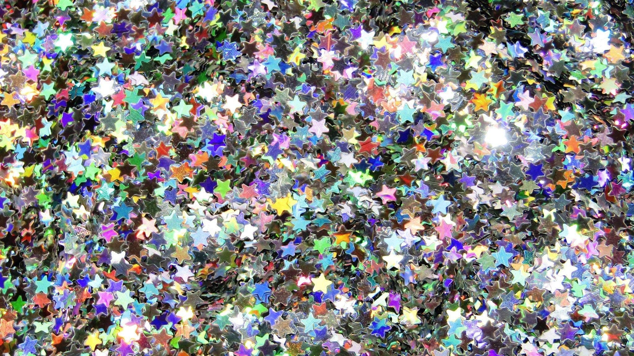 MAHIR GLITTERSupreme Quality Art & Craft & Nail Art Design Decorative Glitter 20 Gm Pack (Holographics Silver Star 3 mm)