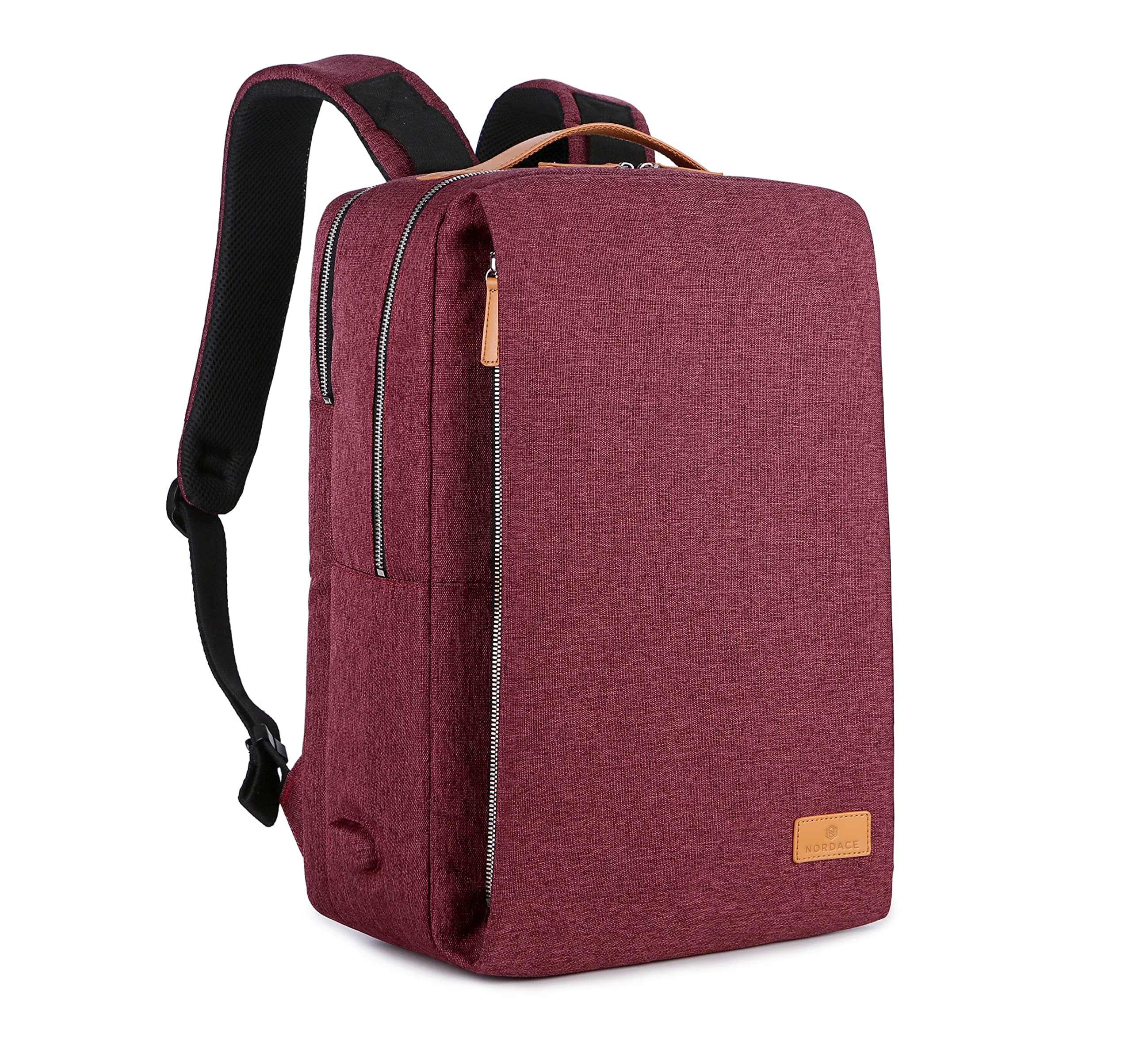 Siena Smart Backpack with USB Charging - 15.6 Inch Laptop Backpack, 19L Daily Backpack for Travel, Everyday, or Work (Red)