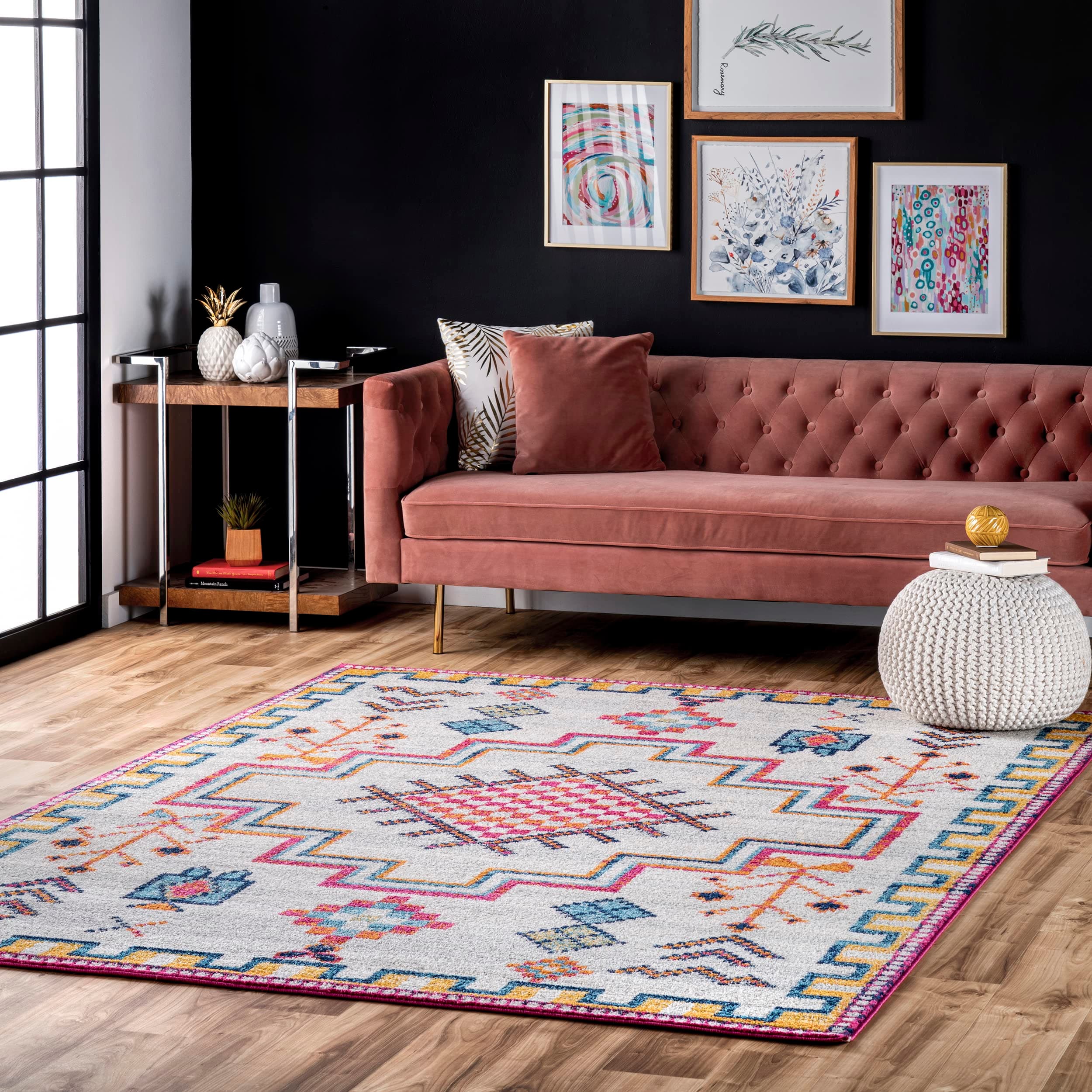 nuLOOM Richelle Tribal Medallion Area Rug, 3' x 5', Silver