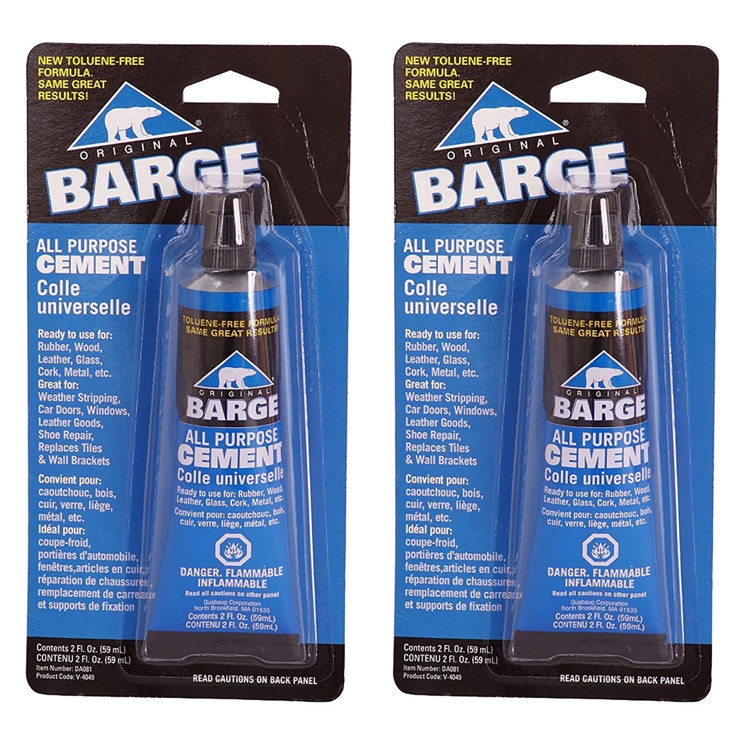Barge All-Purpose TF Cement Rubber, Leather, Wood, Glass, Metal Glue 2 oz (Тwо Расk)