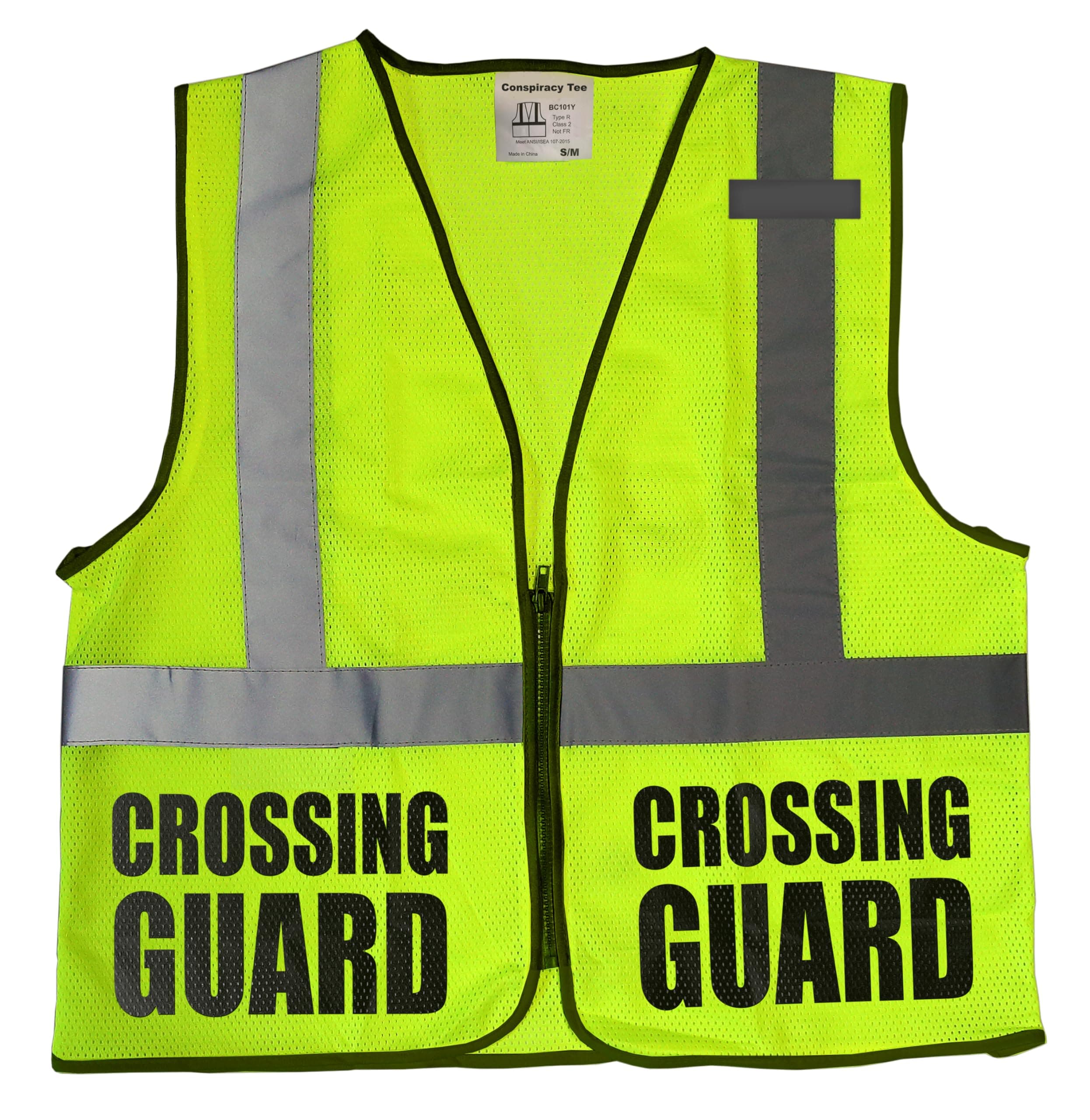 Conspiracy Tee Crossing Guard Mesh Vest, Traffic Safety Vest, School Safety, Municipal Safety